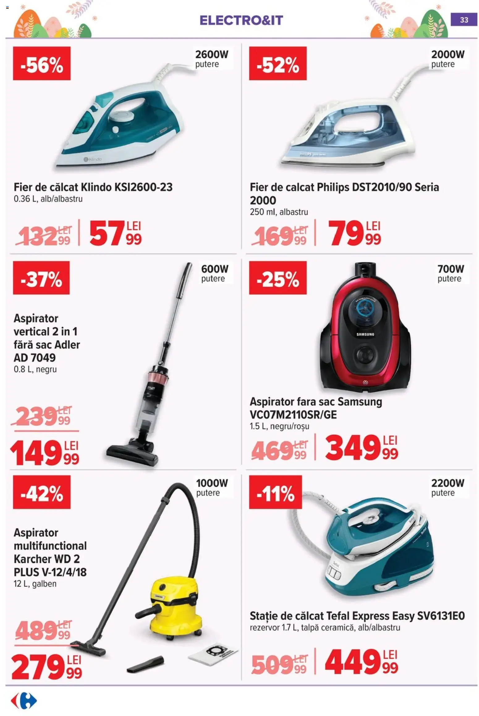 Catalog Carrefour 25 Martie - 13 Aprilie 2026 | Pagina 35 | Produse: Enginar, Fier de călcat, Aspirator