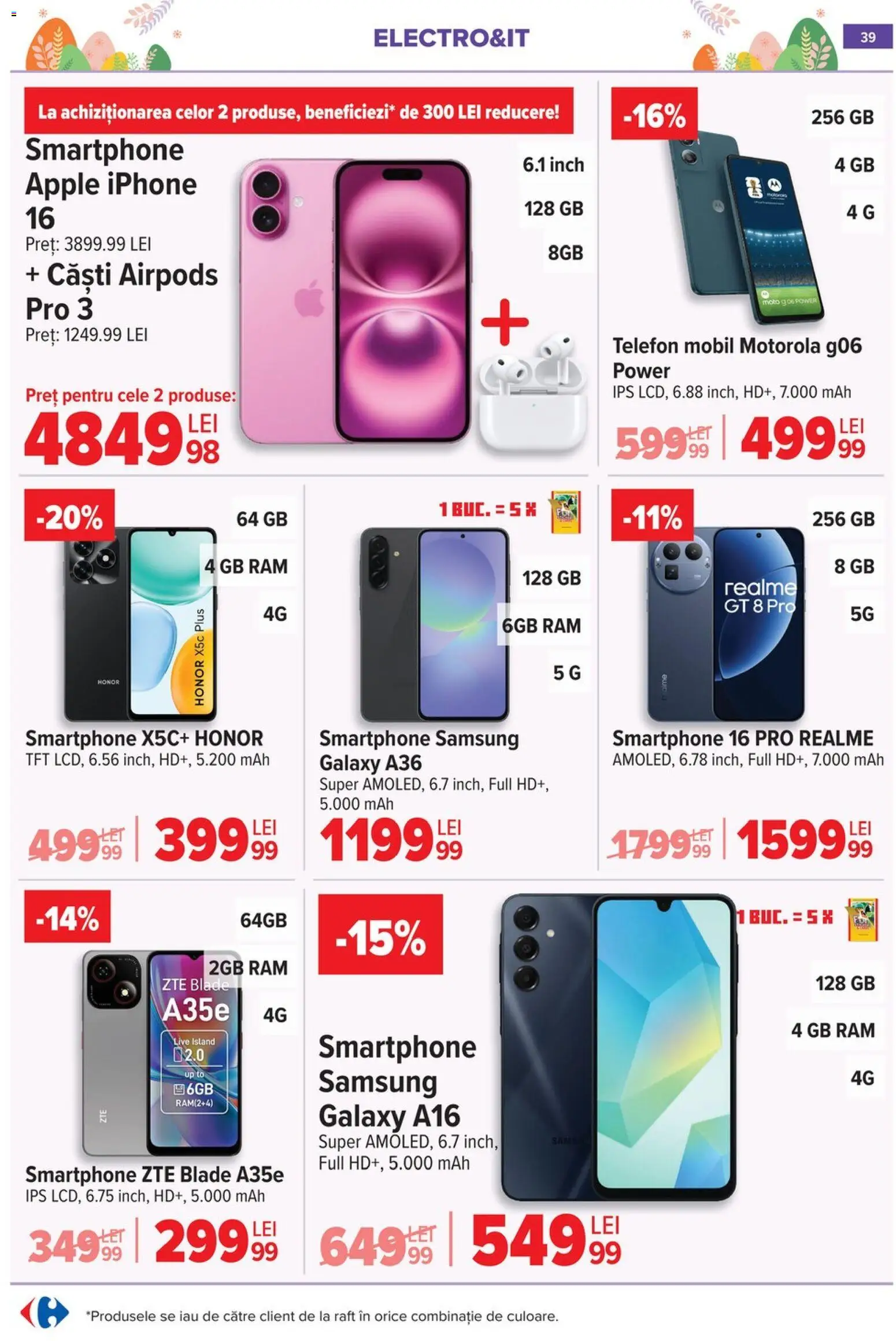 Catalog Carrefour 25 Martie - 13 Aprilie 2026 | Pagina 41 | Produse: Telefon, Smartphone, Căști, Raft