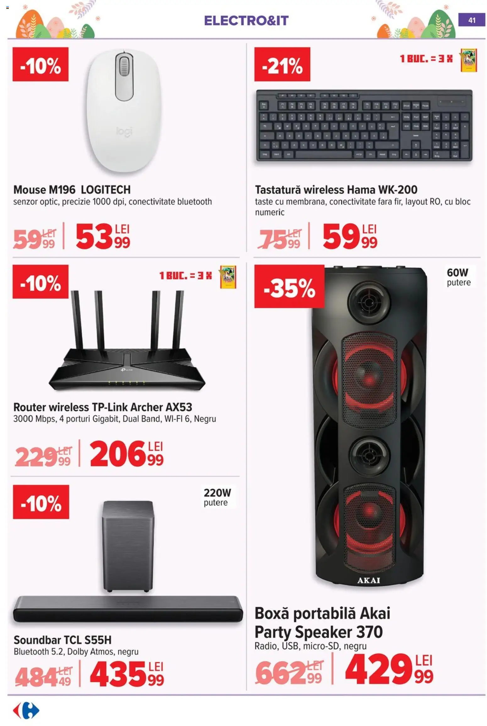 Catalog Carrefour 25 Martie - 13 Aprilie 2026 | Pagina 43 | Produse: Soundbar, Mouse, Tastatură, Speaker