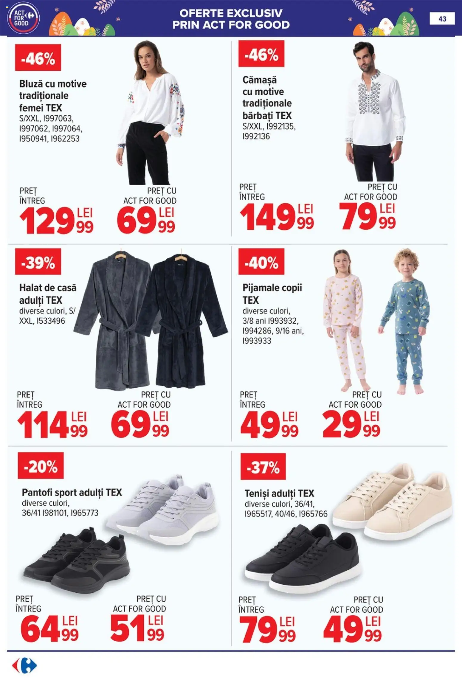 Catalog Carrefour 25 Martie - 13 Aprilie 2026 | Pagina 45 | Produse: Teniși, Pantofi, Bluză, Pijamale