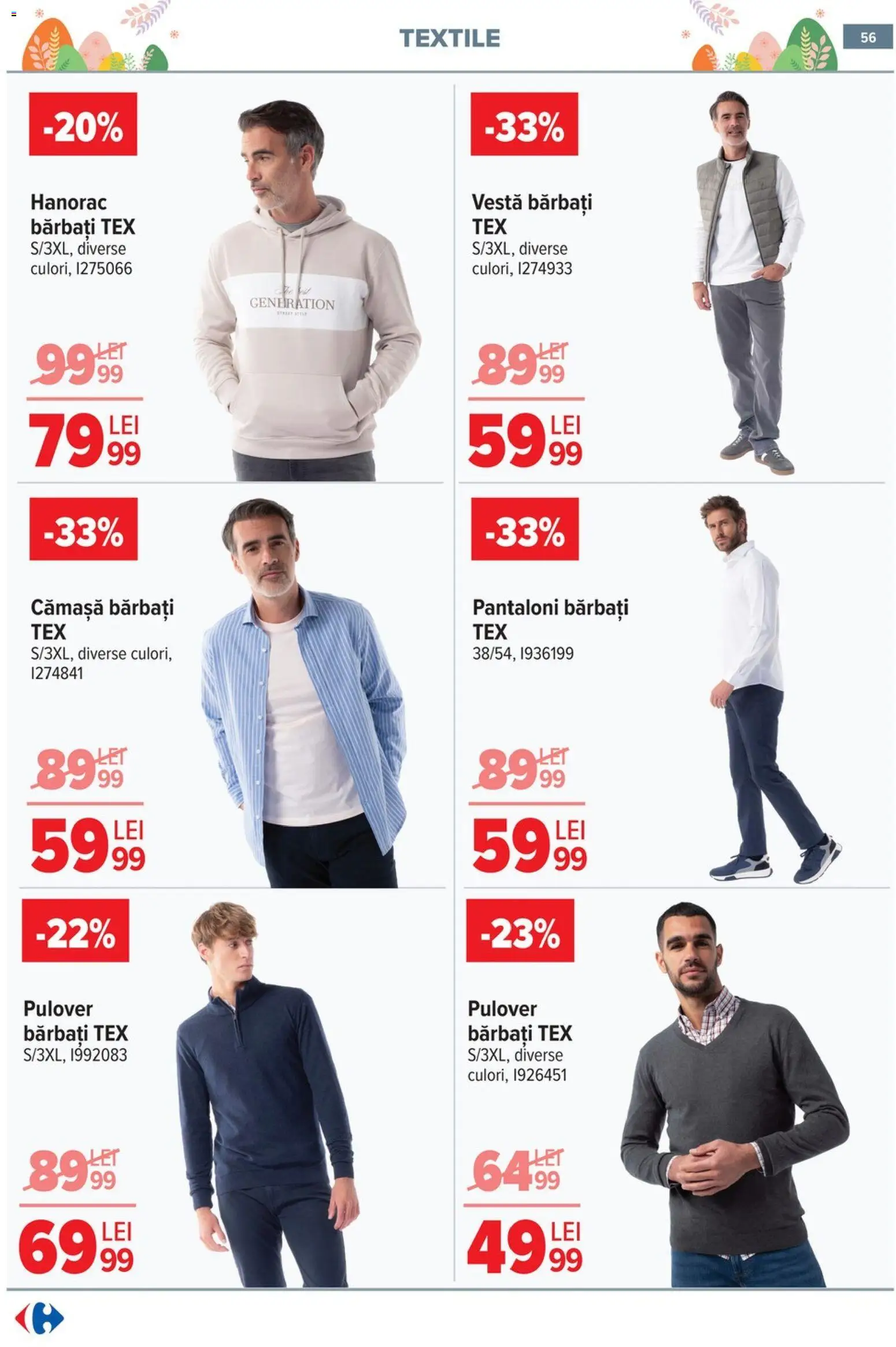 Catalog Carrefour 25 Martie - 13 Aprilie 2026 | Pagina 58 | Produse: Pulover, Vestă, Pantaloni, Keşe