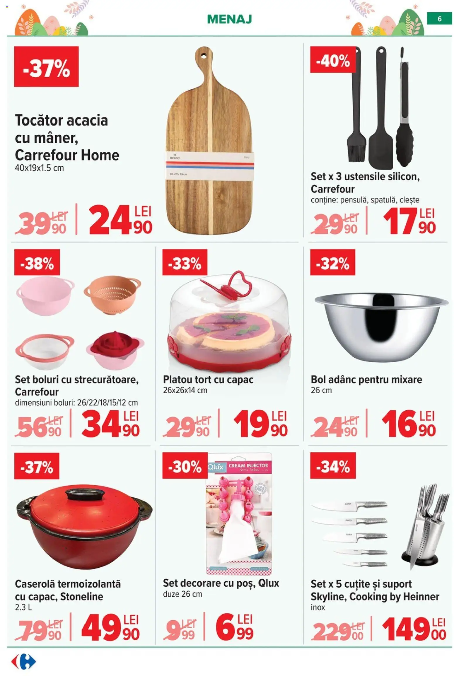 Catalog Carrefour 25 Martie - 13 Aprilie 2026 | Pagina 6 | Produse: Clește, Bol, Tort, Tocător