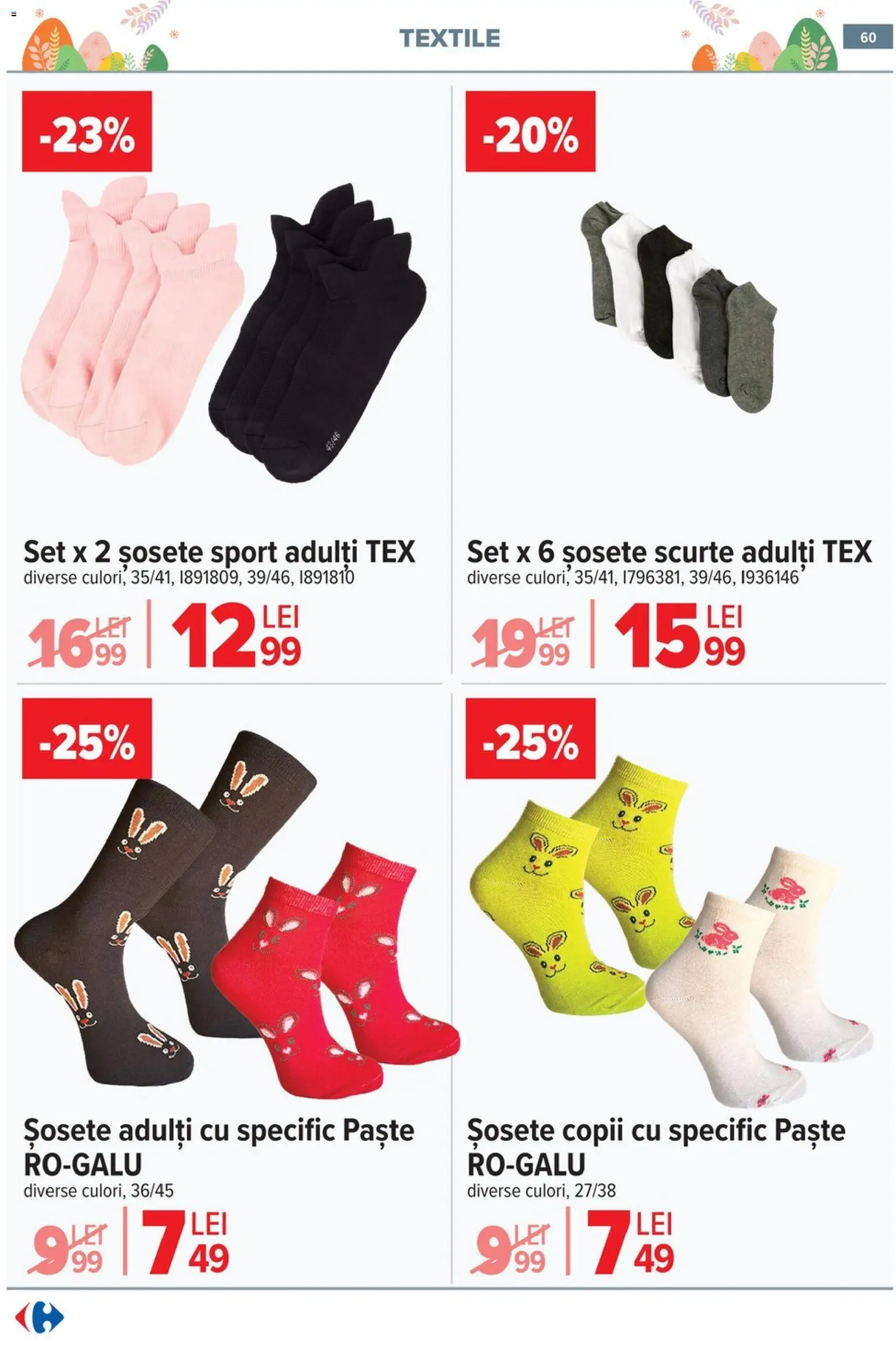 Catalog Carrefour 25 Martie - 13 Aprilie 2026 | Pagina 62 | Produse: Paste, Șosete