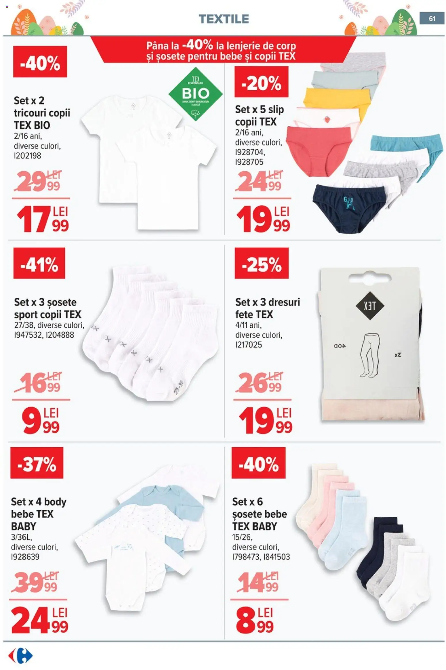 Catalog Carrefour 25 Martie - 13 Aprilie 2026 | Pagina 63 | Produse: Şerit ödül, Body, Lenjerie de corp, Slip