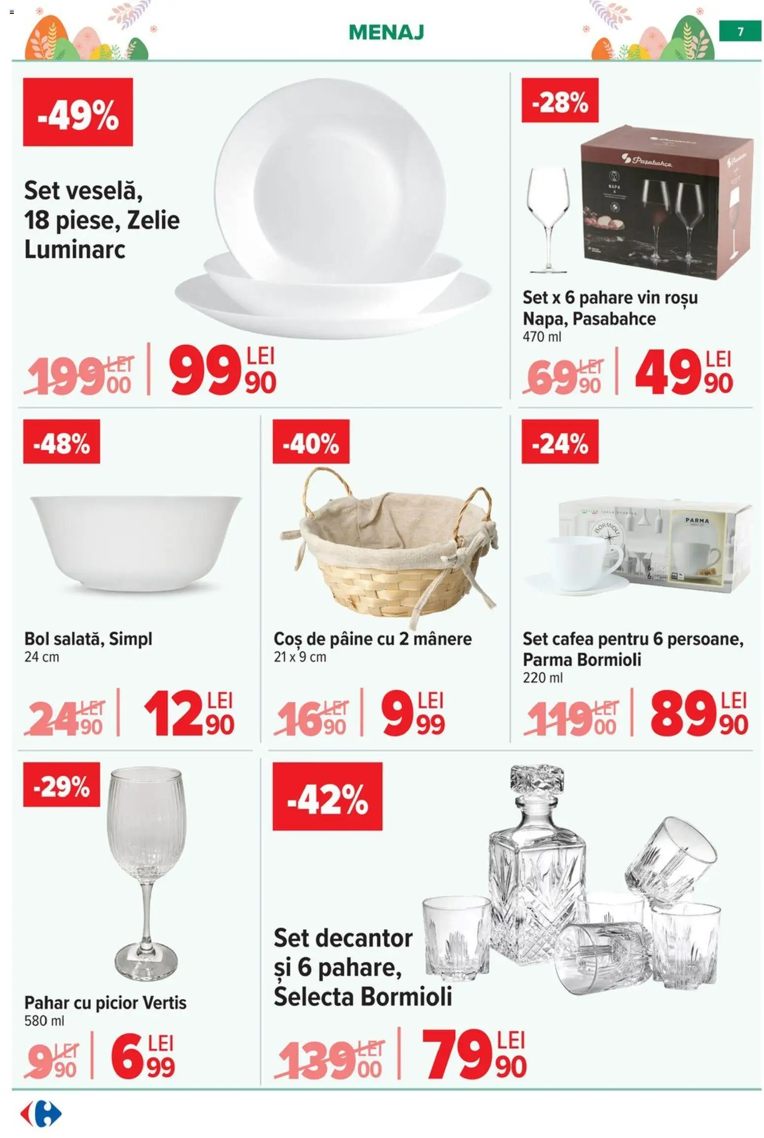 Catalog Carrefour 25 Martie - 13 Aprilie 2026 | Pagina 7 | Produse: Pahare, Coș, Cafea, Vin