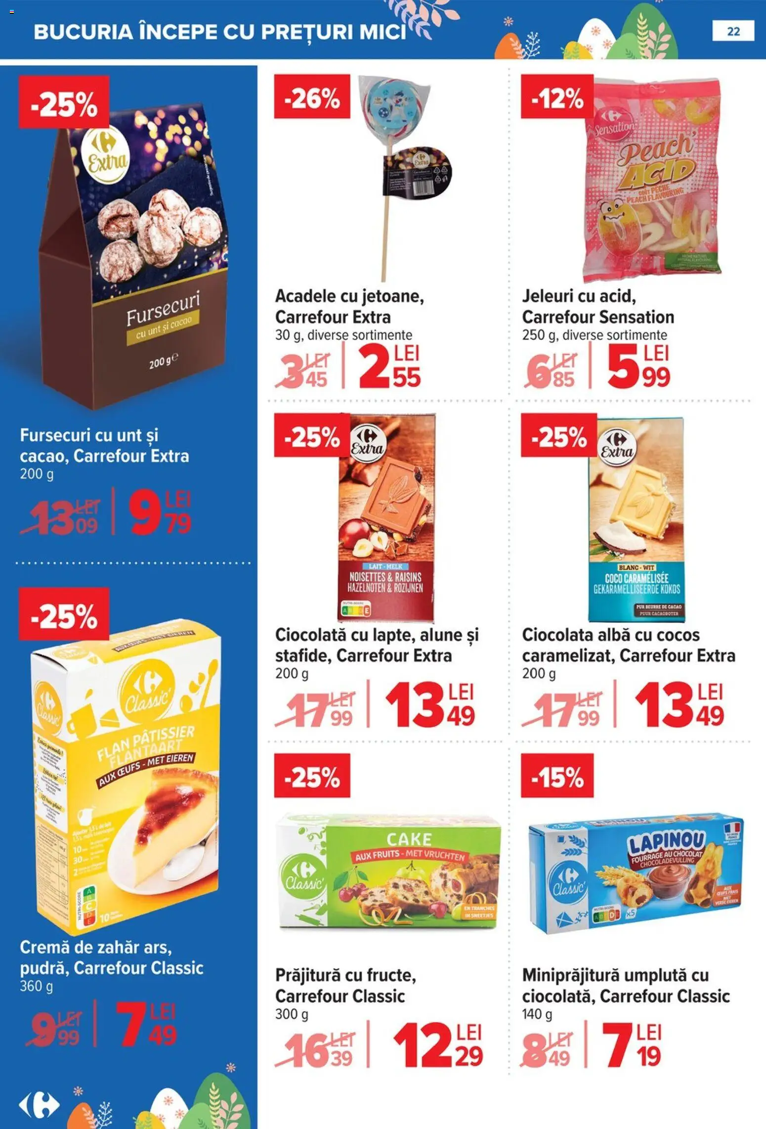Catalog Carrefour 25 Martie - 13 Aprilie 2026 | Pagina 22 | Produse: Mici, Unt, Cacao, Jeleuri