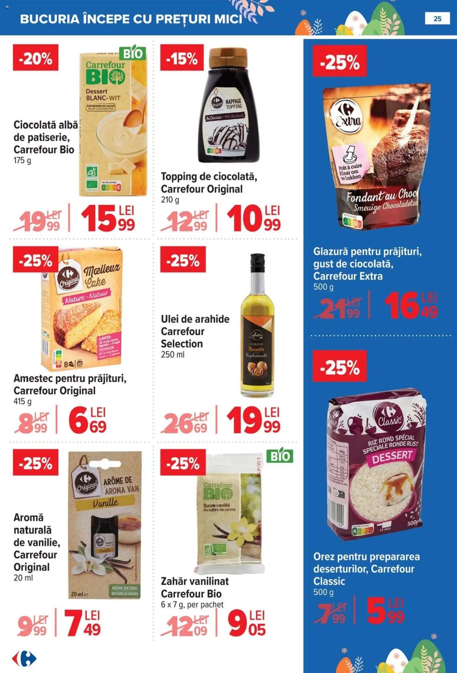 Catalog Carrefour 25 Martie - 13 Aprilie 2026 | Pagina 25 | Produse: Ulei, Ciocolată, Orez, Cacao