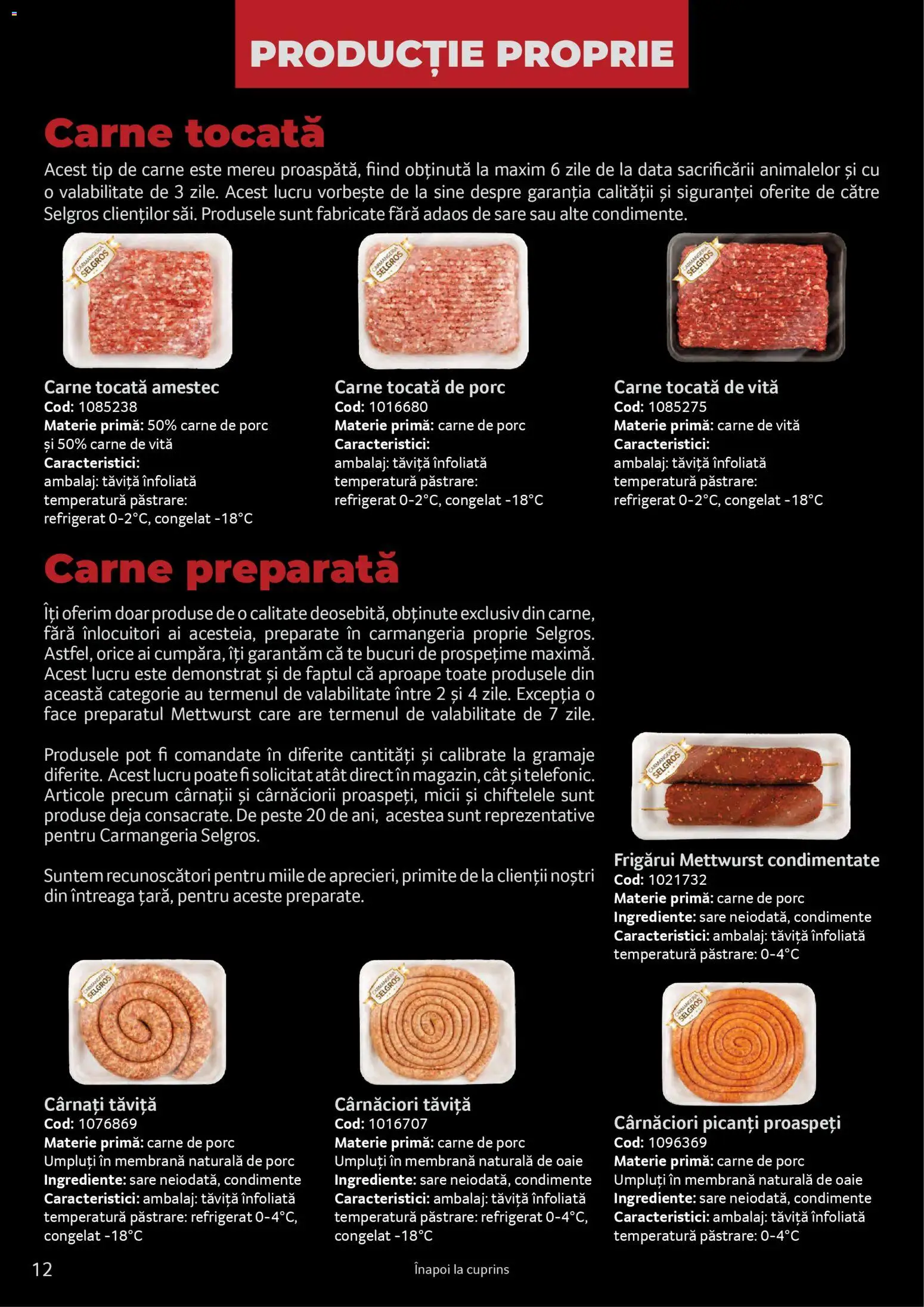 Catalog Selgros 25 2026 - 30 Martie 2027 | Pagina 12 | Produse: Carne De Vită, Carne tocată, Sare, Cârnați
