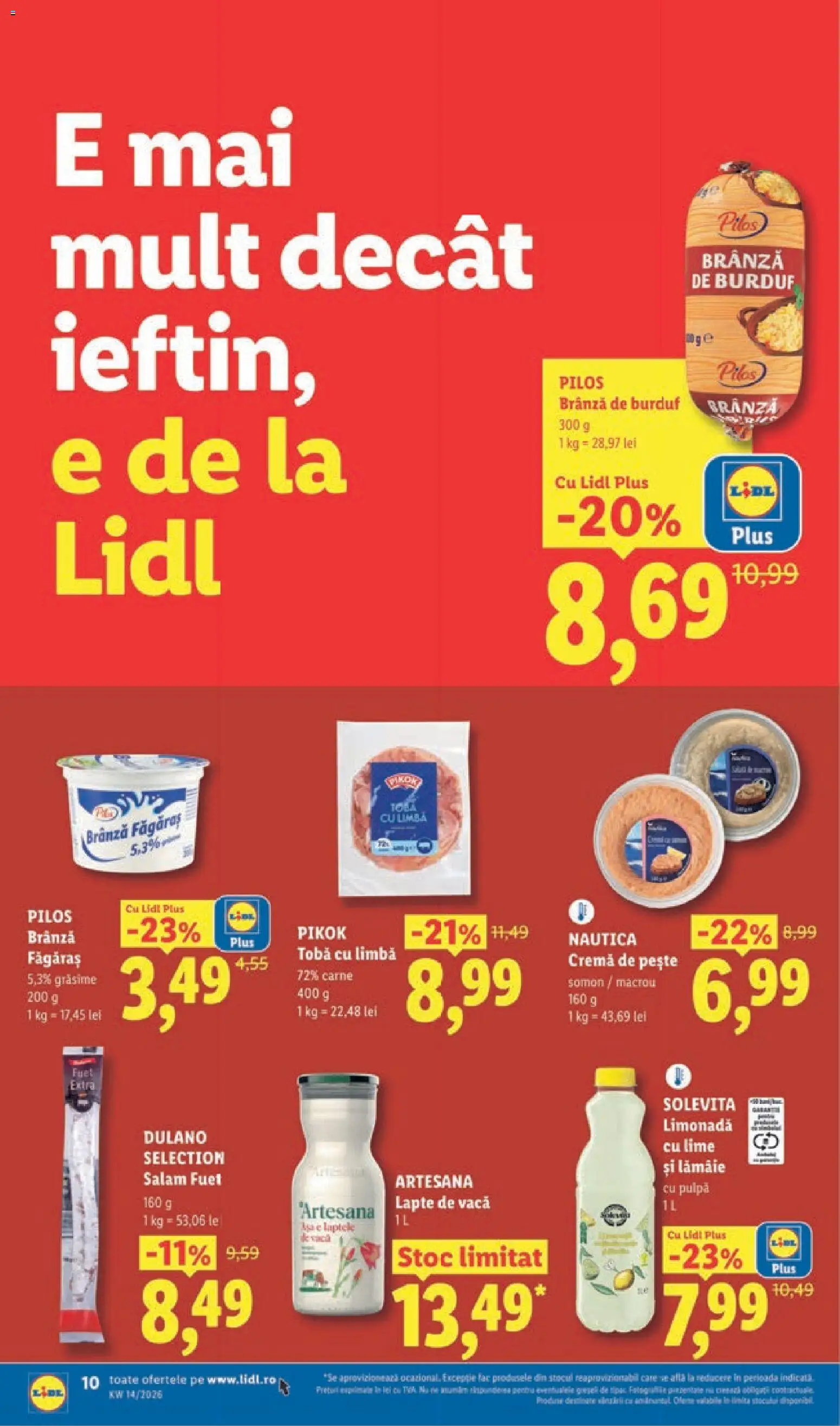 Catalog LIDL 30 Martie - 4 Aprilie 2026 | Pagina 10 | Produse: Lapte, Cremă, Salam, Pește