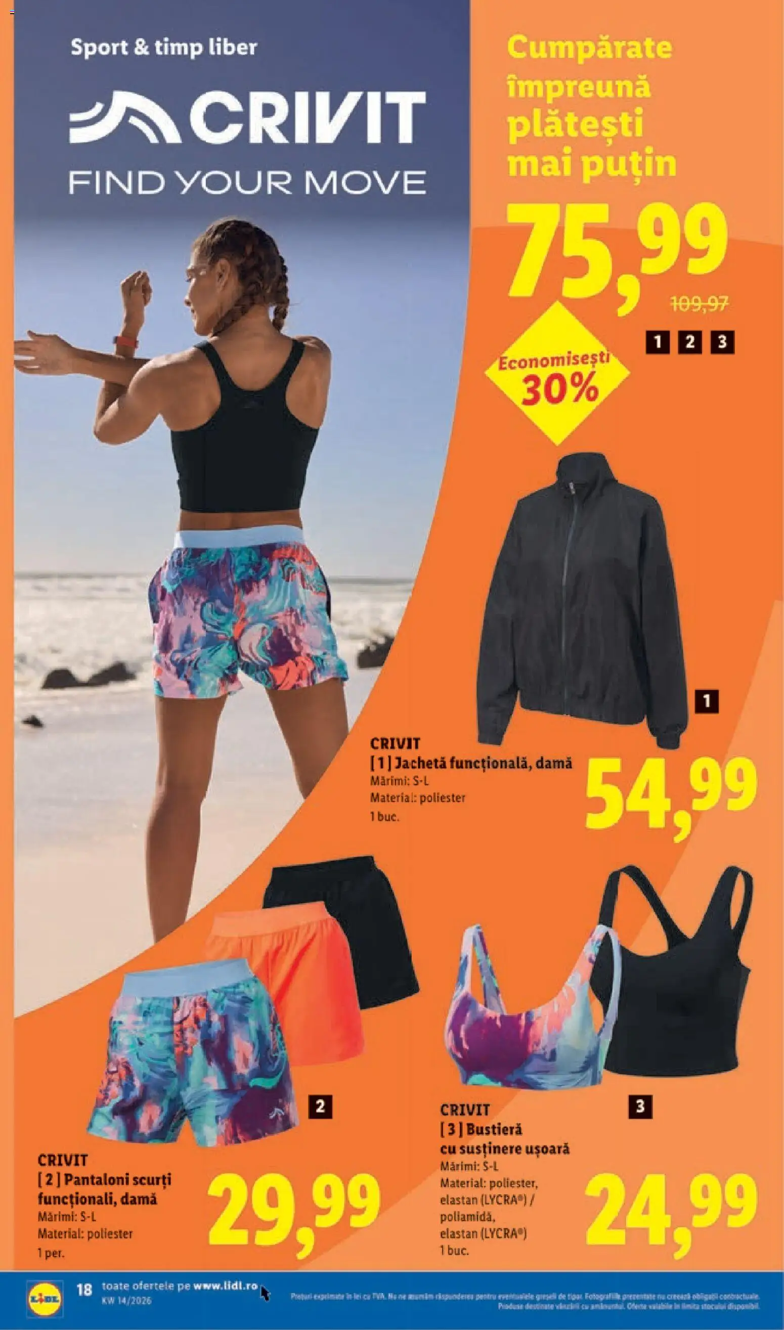 Catalog LIDL 30 Martie - 4 Aprilie 2026 | Pagina 18 | Produse: Jachetă, Bustieră, Pantaloni, Pantaloni scurți