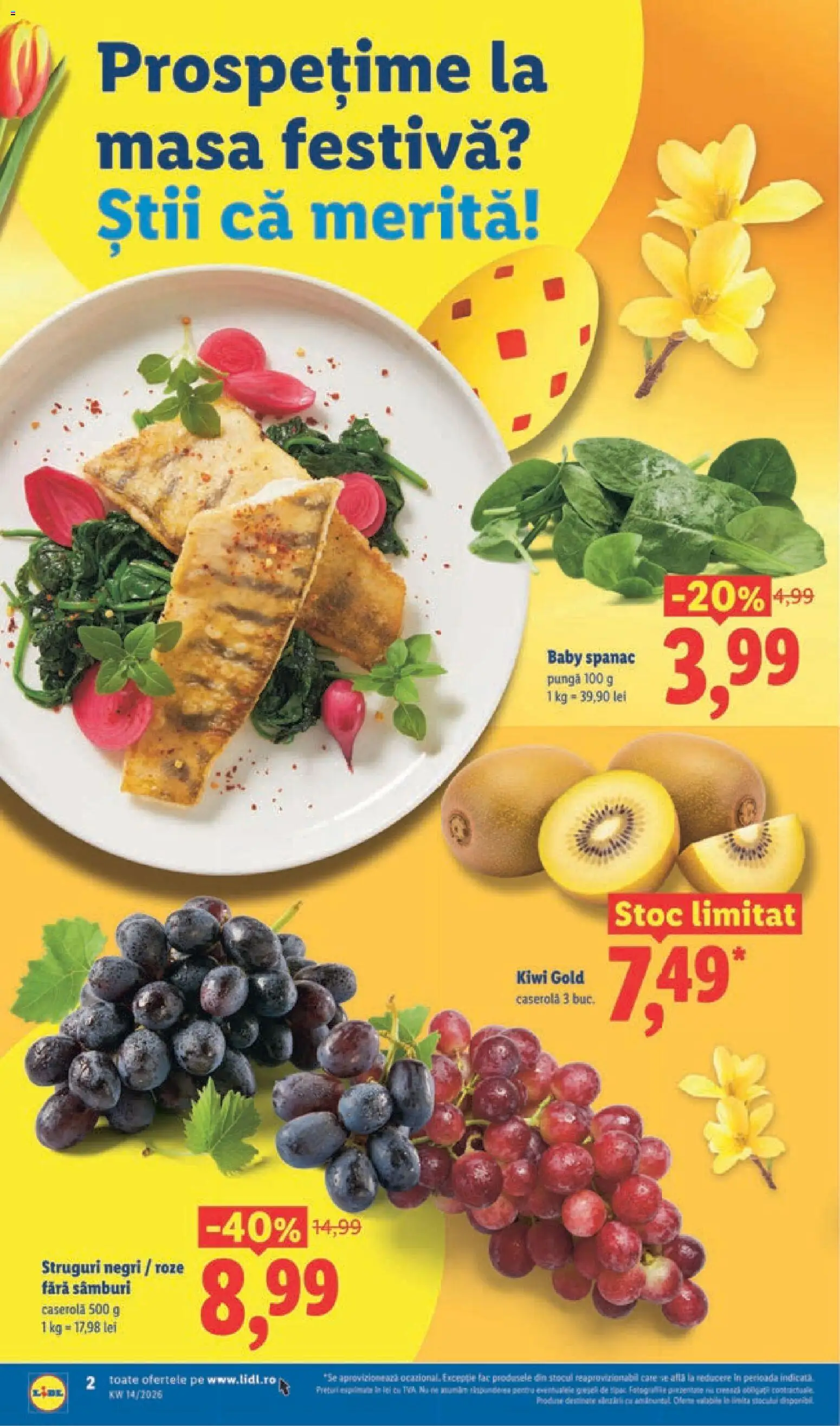 Catalog LIDL 30 Martie - 4 Aprilie 2026 | Pagina 2 | Produse: Struguri, Pungă, Masă, Kiwi