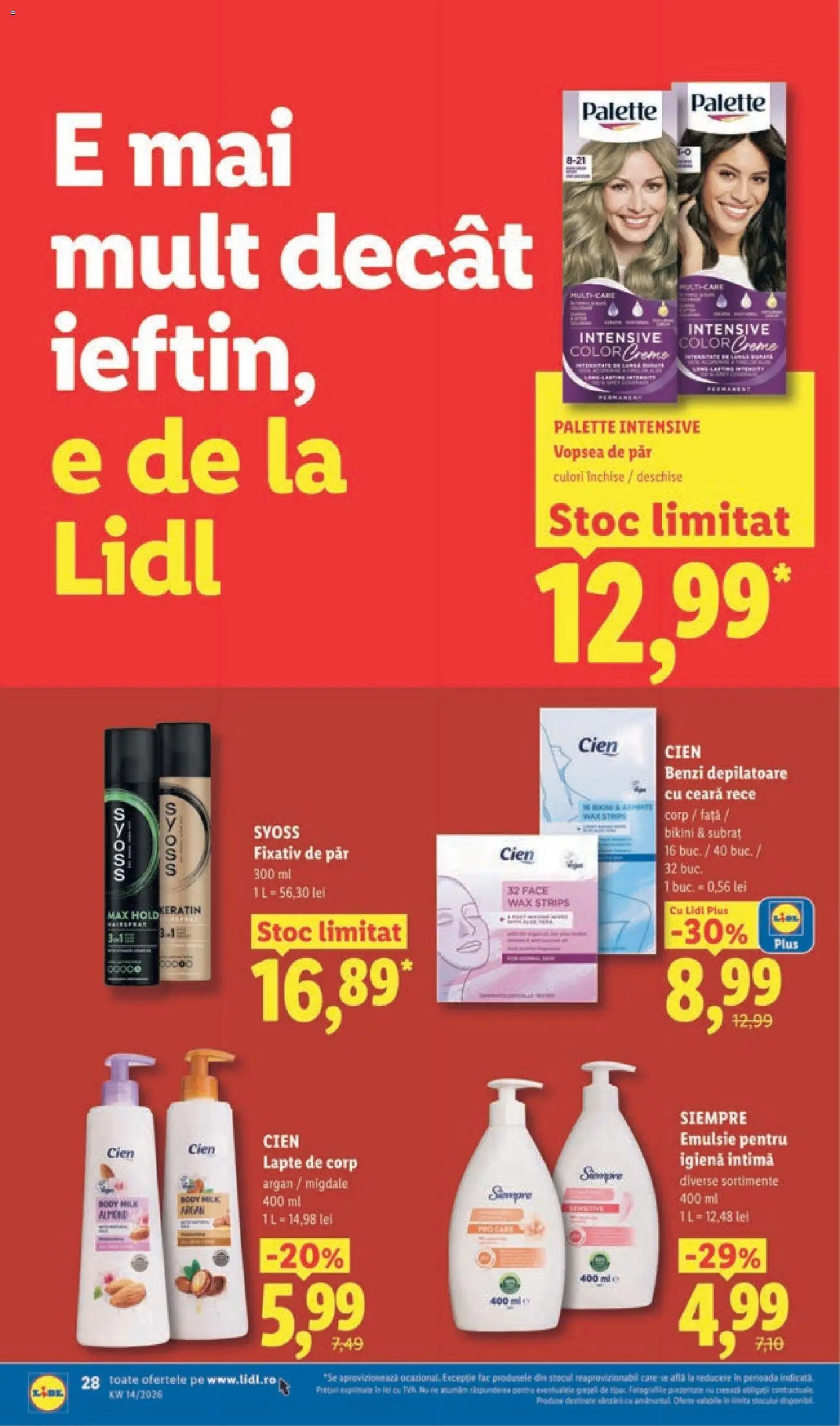 Catalog LIDL 30 Martie - 4 Aprilie 2026 | Pagina 28 | Produse: Cremă, Lapte de corp, Benzi depilatoare, Vopsea de păr