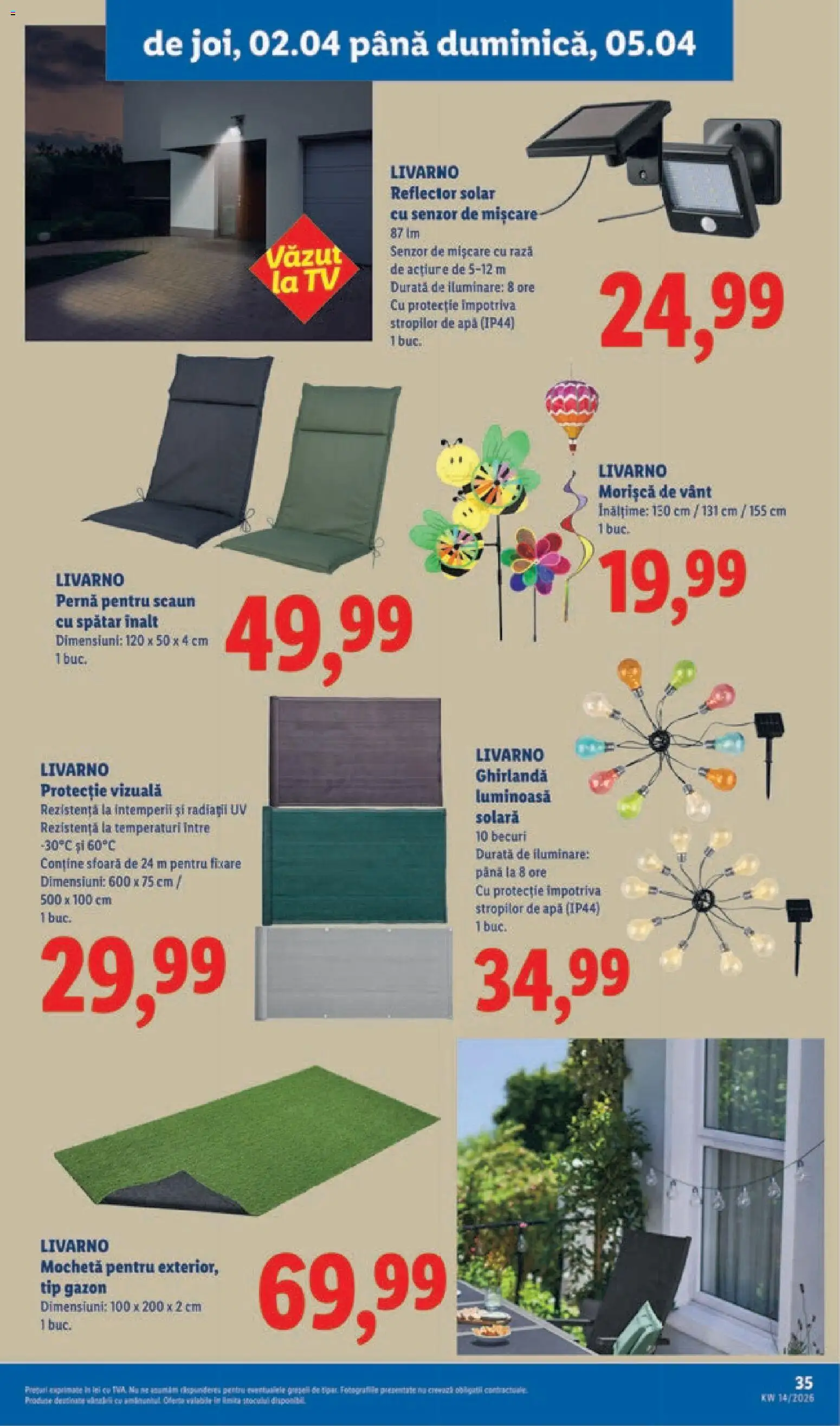 Catalog LIDL 30 Martie - 4 Aprilie 2026 | Pagina 35 | Produse: Pernă, Mochetă, Scaun, Apă