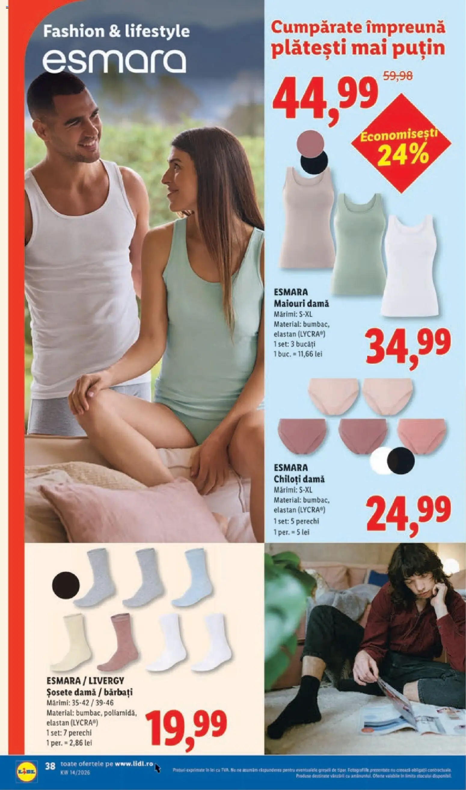 Catalog LIDL 30 Martie - 4 Aprilie 2026 | Pagina 38 | Produse: Chiloți, Șosete