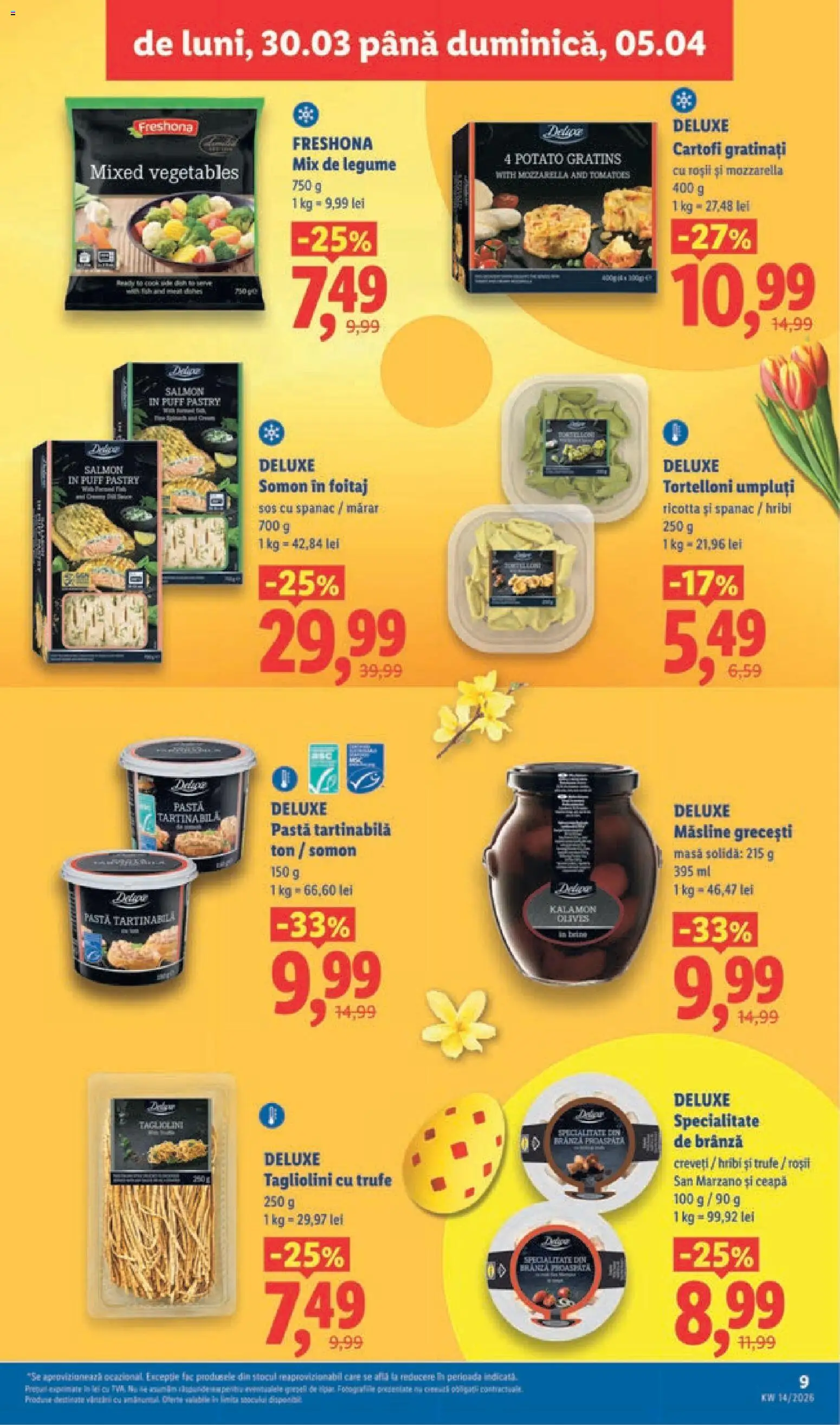 Catalog LIDL 30 Martie - 4 Aprilie 2026 | Pagina 9 | Produse: Brânză, Roșii, Paste, Legume