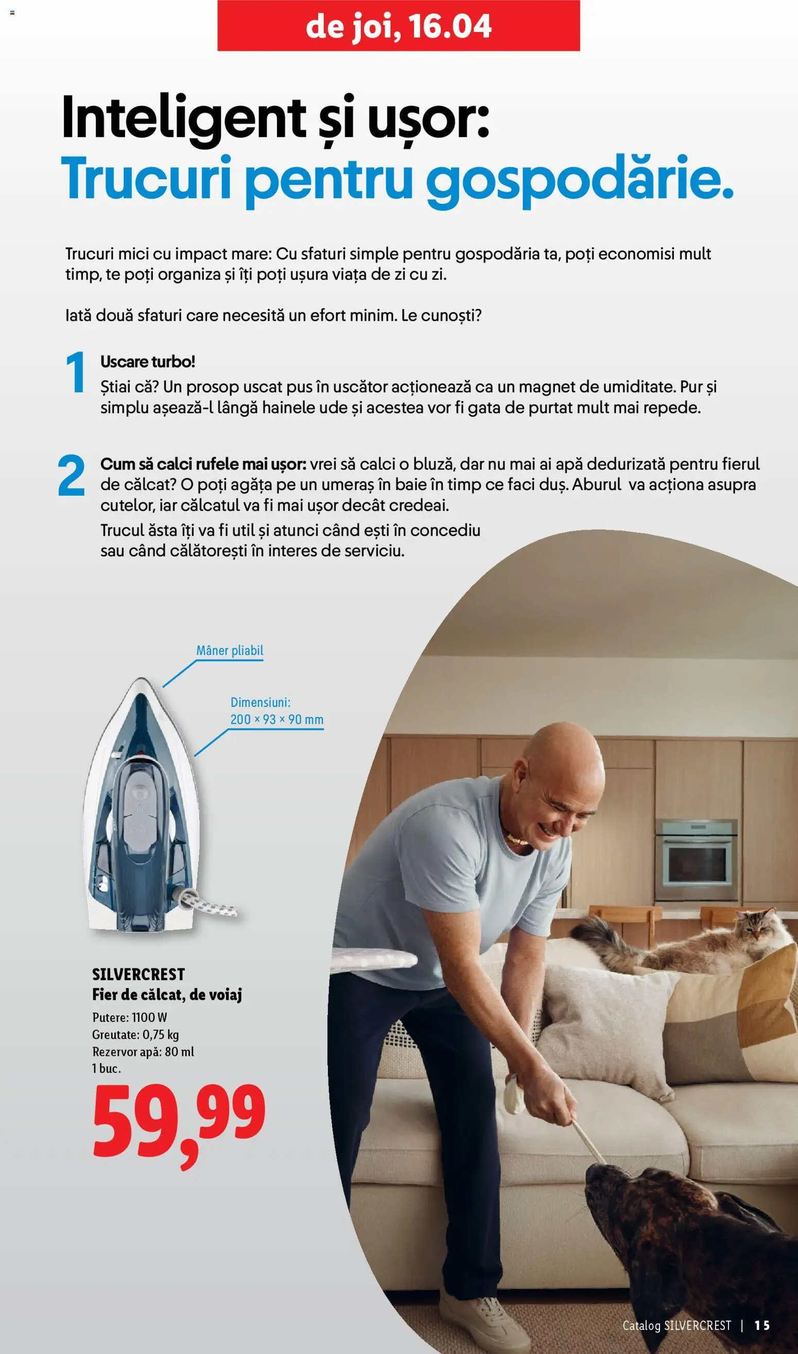 Catalog LIDL 30 Martie - 9 Mai 2026 | Pagina 15 | Produse: Uscător, Umeraș, Peluş Köpek Yatağı, Apă