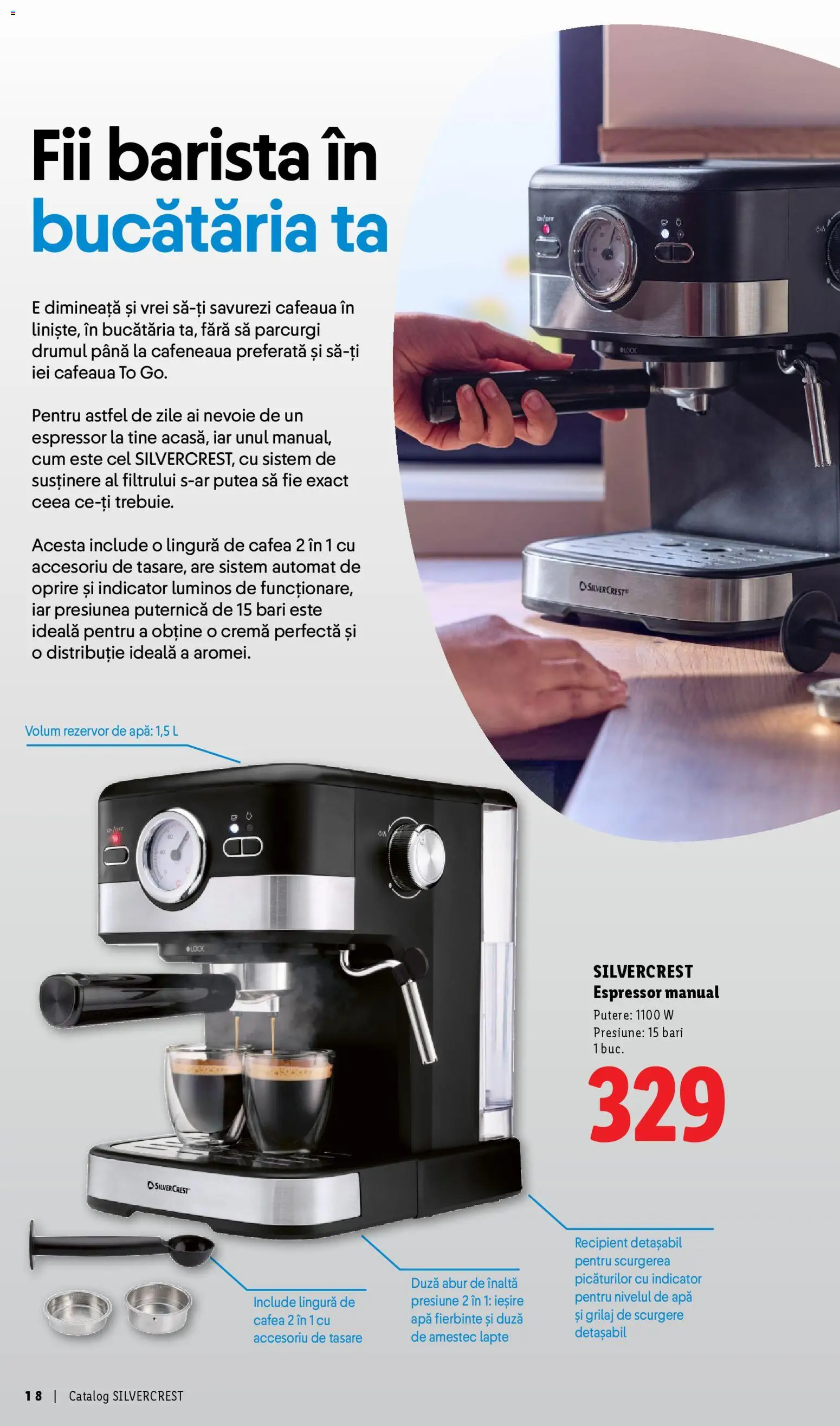 Catalog LIDL 30 Martie - 9 Mai 2026 | Pagina 18 | Produse: Espressor, Lapte, Cafea, Apă