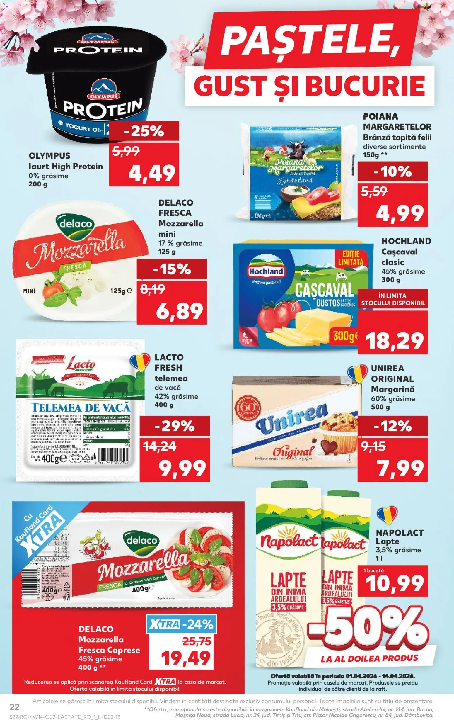 Catalog Kaufland 1 - 6 Aprilie 2026 | Pagina 22 | Produse: Light Kedi Konservesi, Cașcaval, Mozzarella, Lapte
