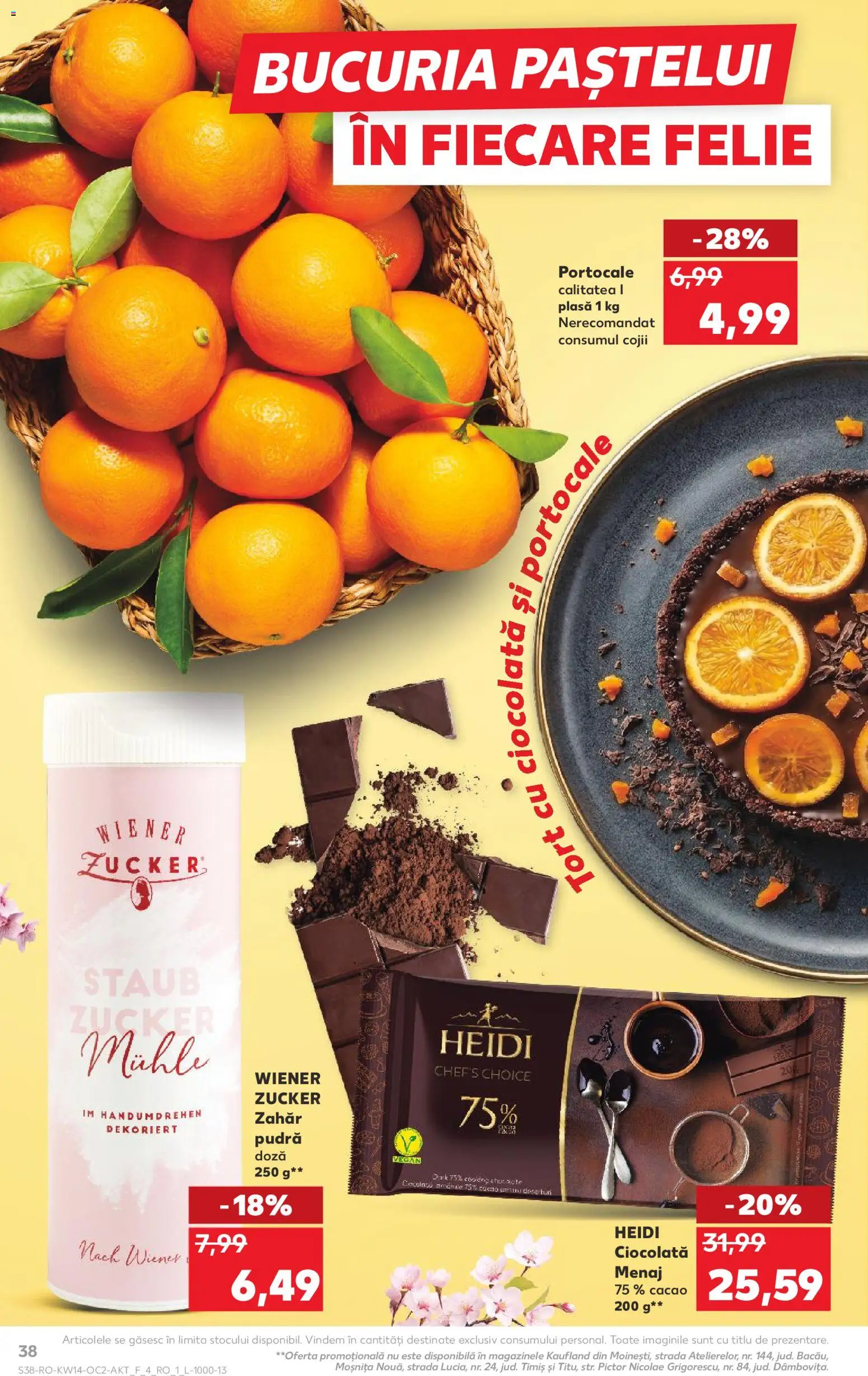 Catalog Kaufland 1 - 6 Aprilie 2026 | Pagina 38 | Produse: Tort, Ciocolată, Cacao, Zahăr