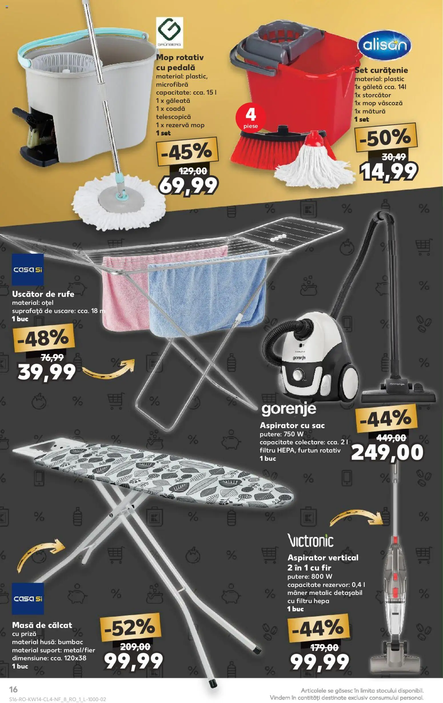 Catalog Kaufland 1 - 6 Aprilie 2026 | Pagina 16 | Produse: Uscător, Aspirator, Priză, Masă de călcat