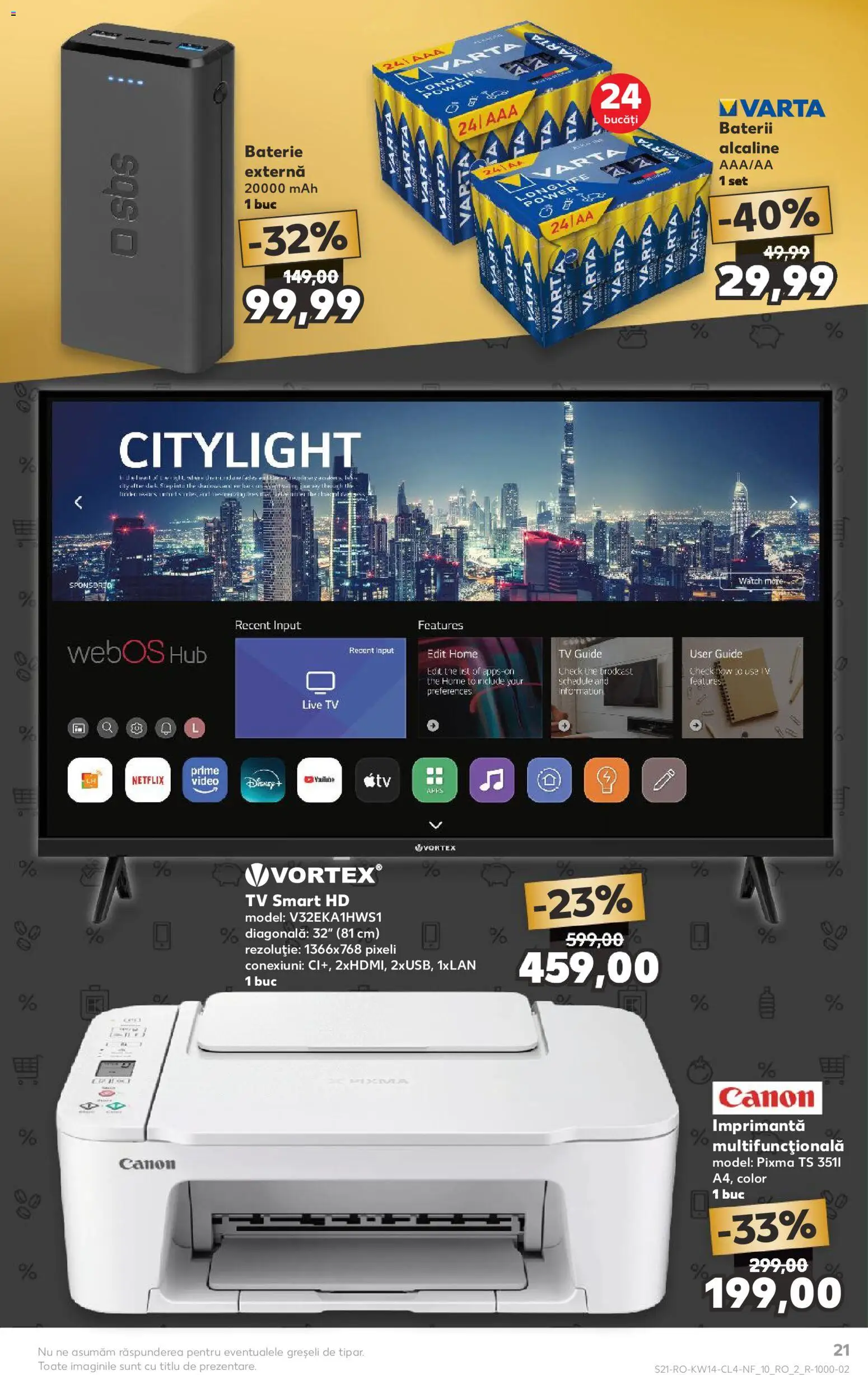 Catalog Kaufland 1 - 6 Aprilie 2026 | Pagina 21 | Produse: Imprimantă, Video, Baterie, Baterii