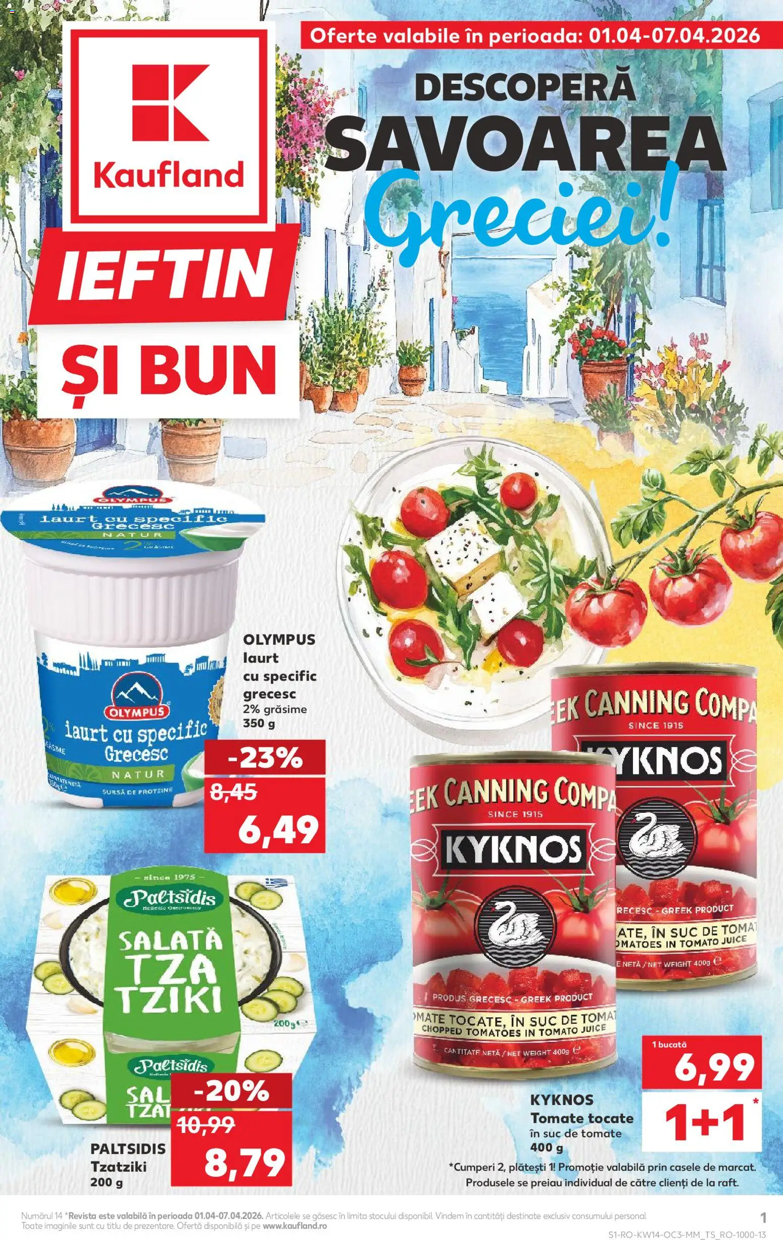 Catalog Kaufland 1 - 6 Aprilie 2026 | Pagina 1 | Produse: Masaüstü kılıfı, Iaurt, Suc, Salată