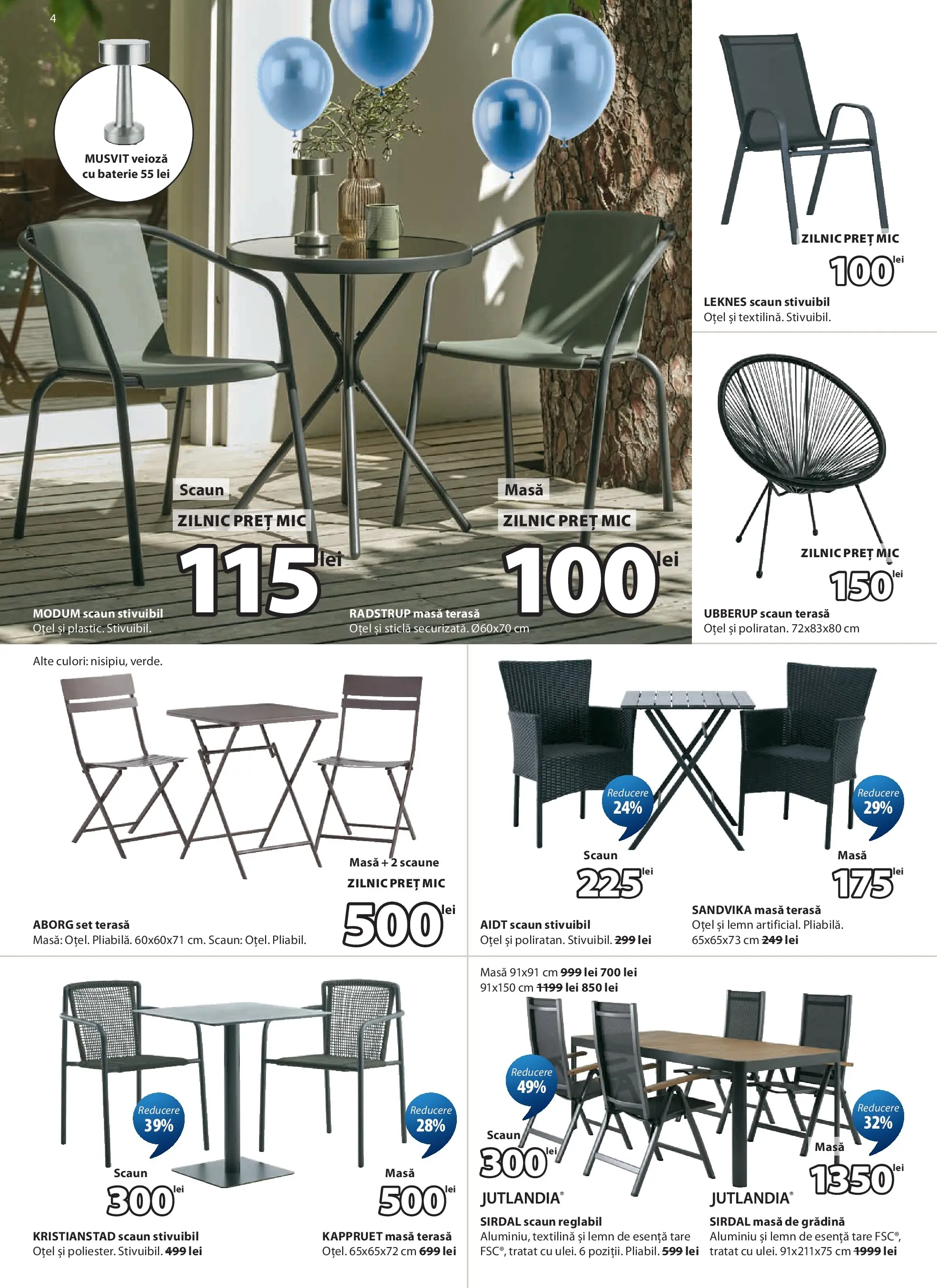 Catalog JYSK 25 Martie - 22 Aprilie 2026 | Pagina 4 | Produse: Masă, Scaun, Baterie, Veioză