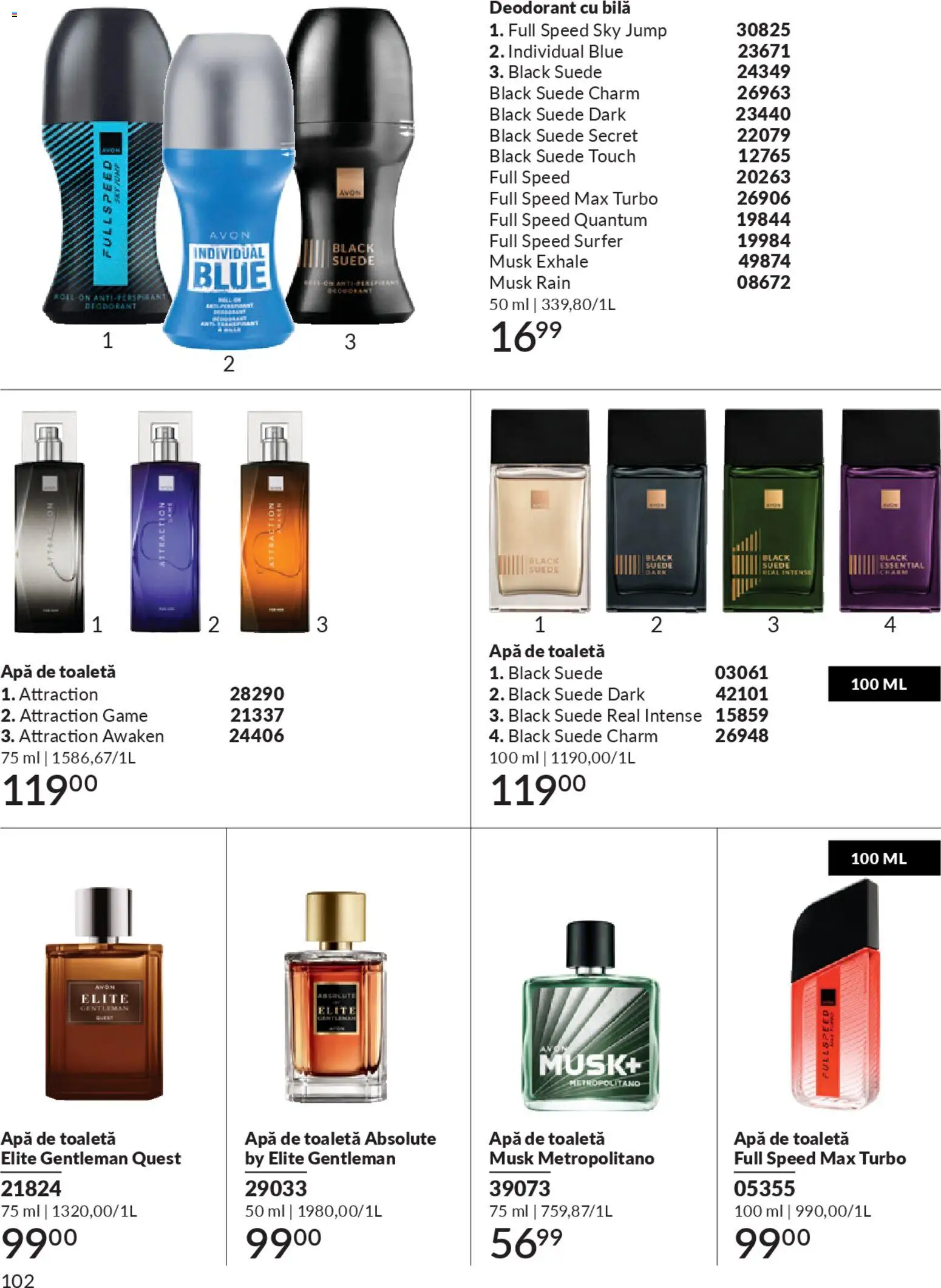 Catalog Avon 1 - 29 Aprilie 2026 | Pagina 104 | Produse: Toaletă, Apă de toaletă, Deodorant, Apă