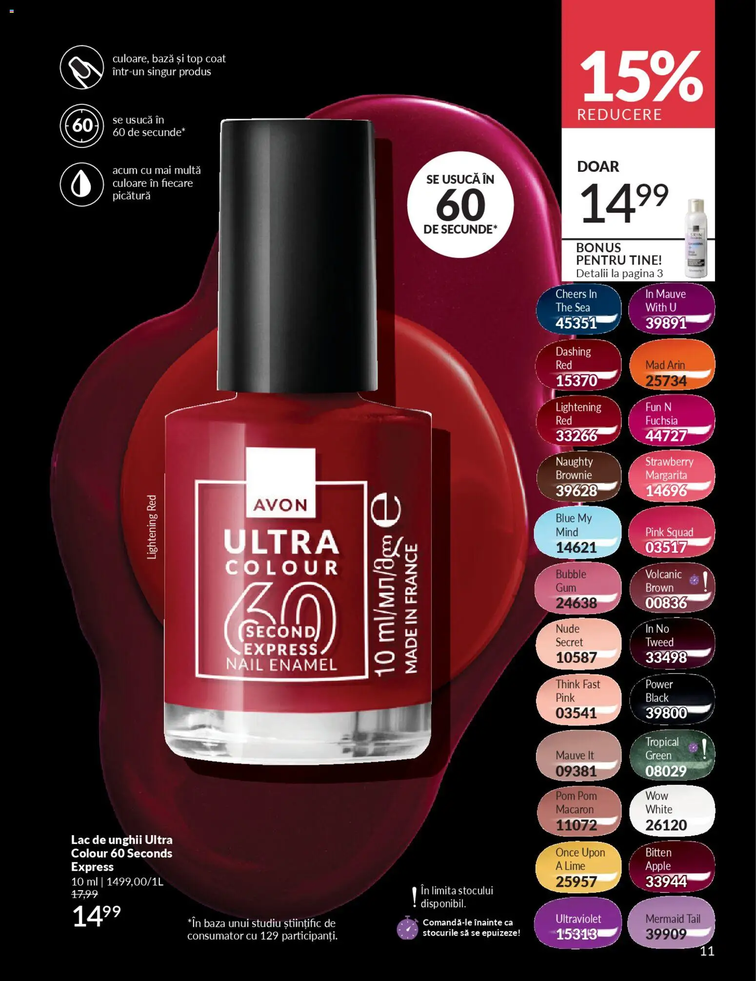 Catalog Avon 1 - 29 Aprilie 2026 | Pagina 13 | Produse: Lime, Top coat, Top, Lac de unghii
