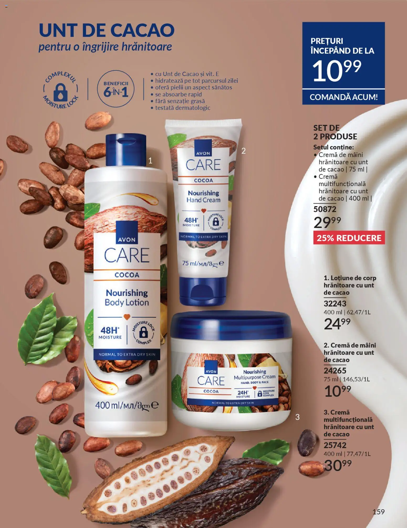 Catalog Avon 1 - 29 Aprilie 2026 | Pagina 161 | Produse: Body, Unt, Cremă, Cacao