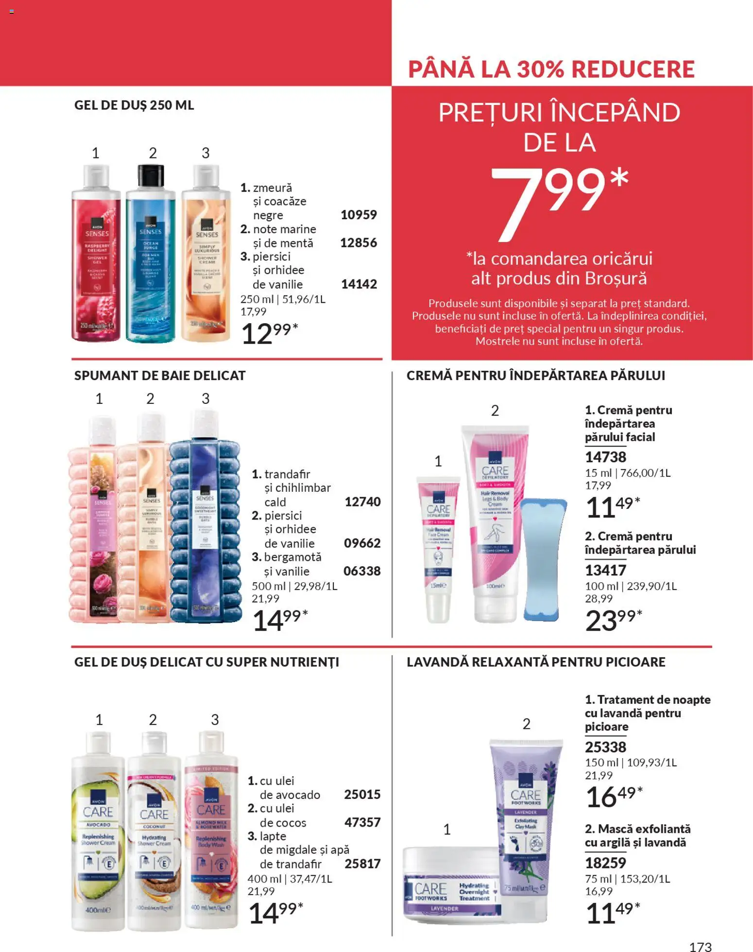 Catalog Avon 1 - 29 Aprilie 2026 | Pagina 175 | Produse: Zmeură, Gel de duș, Avocado, Spumant de baie