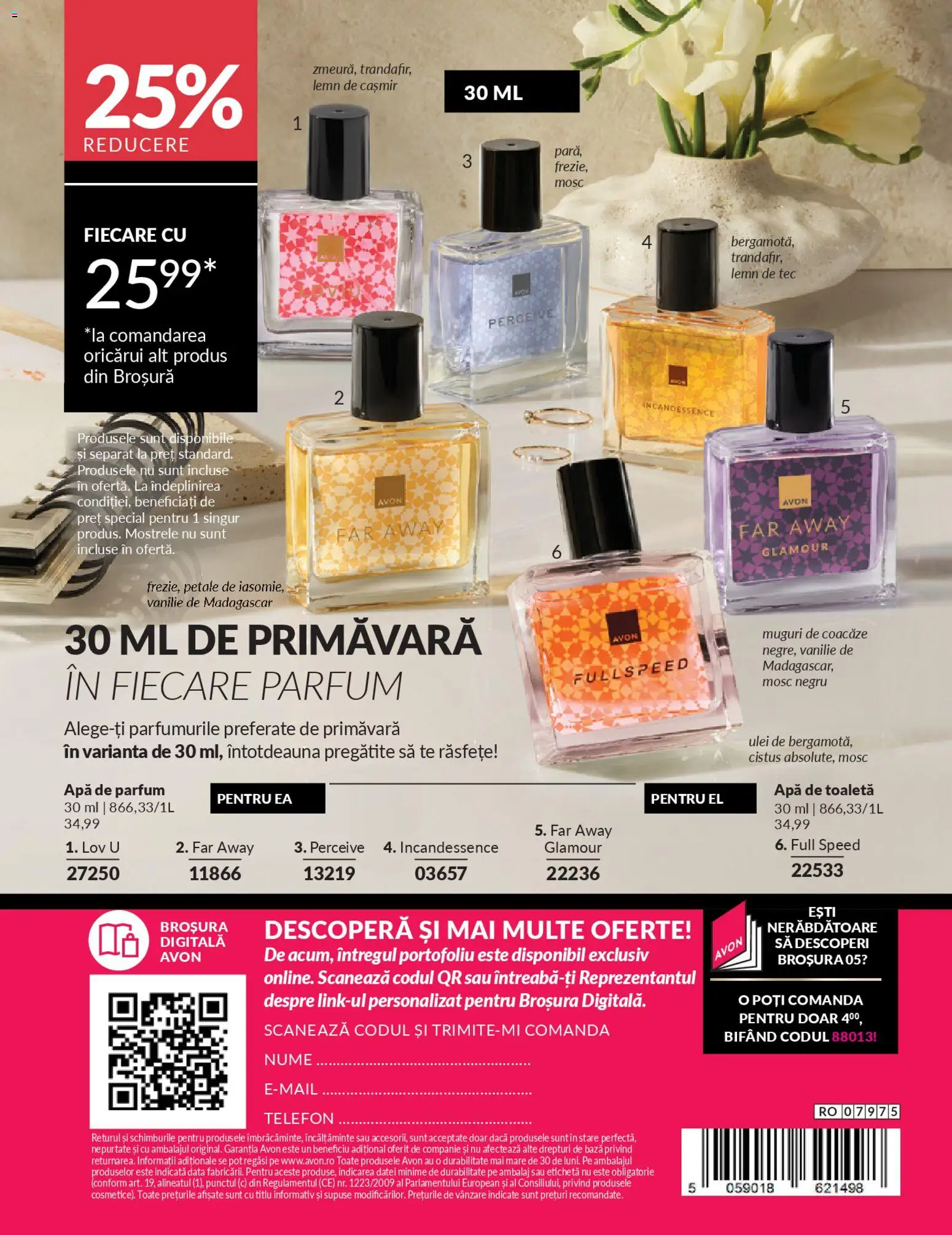 Catalog Avon 1 - 29 Aprilie 2026 | Pagina 182 | Produse: Telefon, Parfum, Apă de toaletă, Ulei