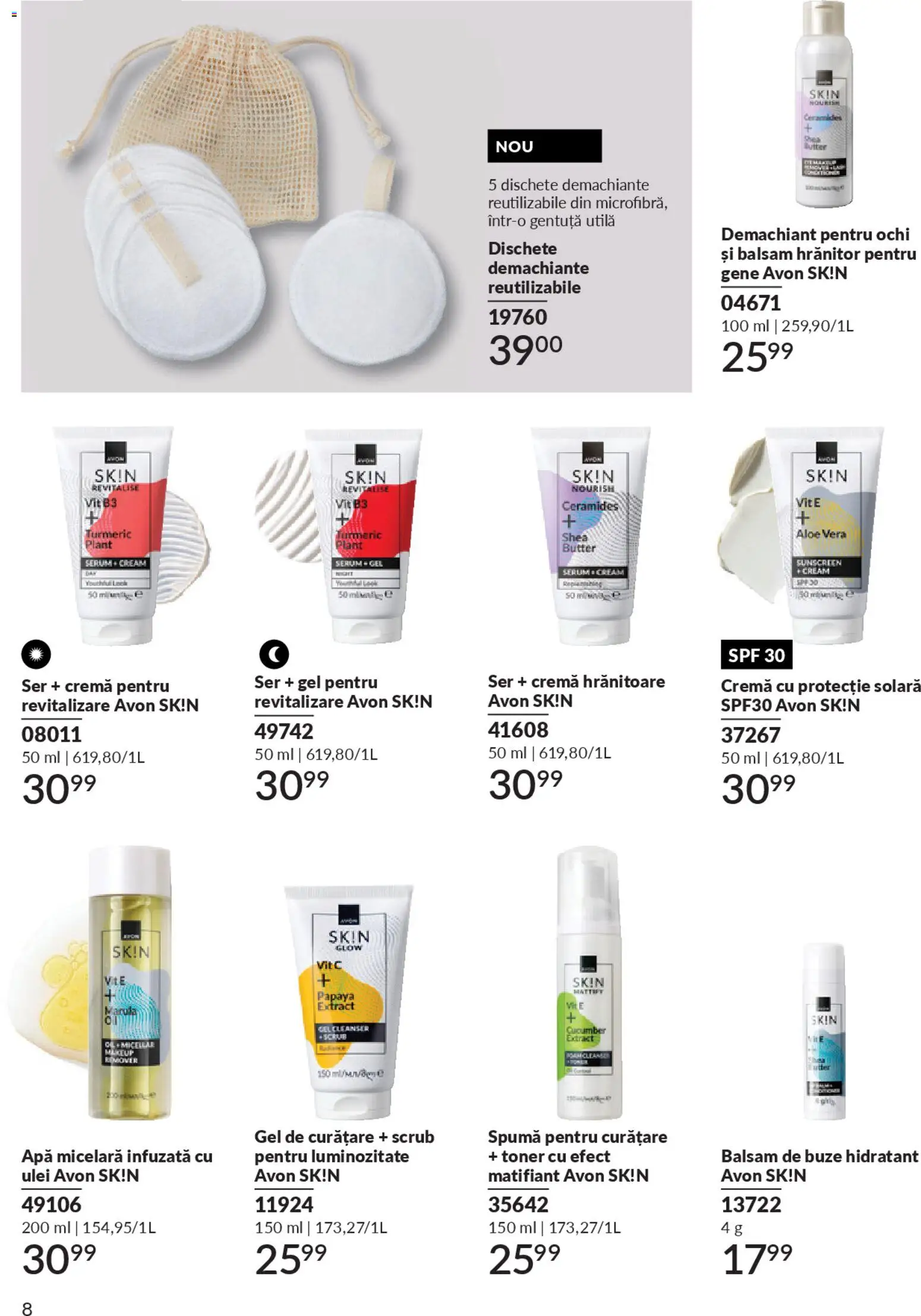 Catalog Avon 1 - 29 Aprilie 2026 | Pagina 190 | Produse: Serum, Demachiant, Protecție solară, Apă