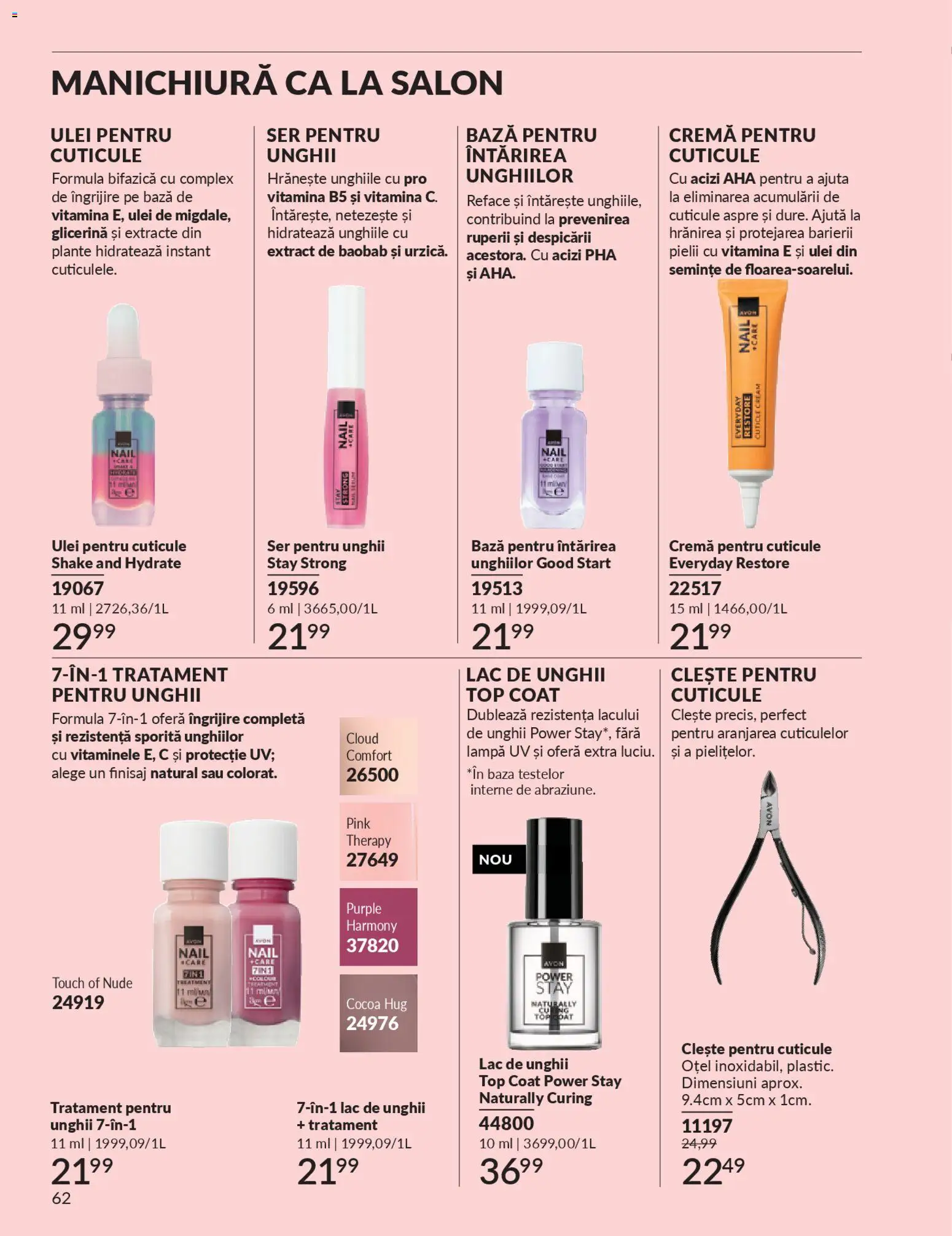 Catalog Avon 1 - 29 Aprilie 2026 | Pagina 64 | Produse: Ser pentru unghii, Serum, Top coat, Semințe
