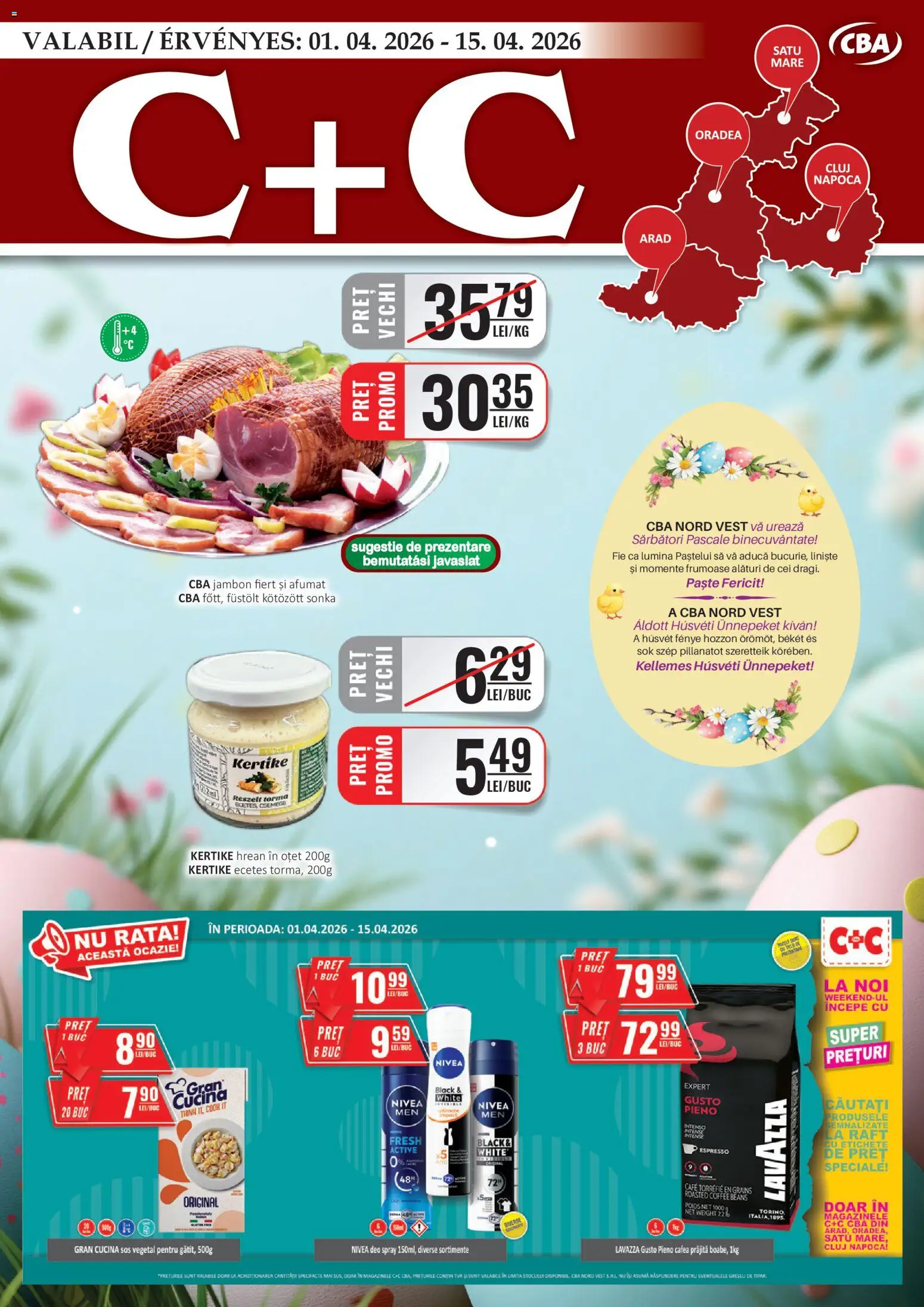 Catalog CBA 1 - 14 Aprilie 2026 | Pagina 1 | Produse: Tavuk suyu, Raft, Rață, Cafea