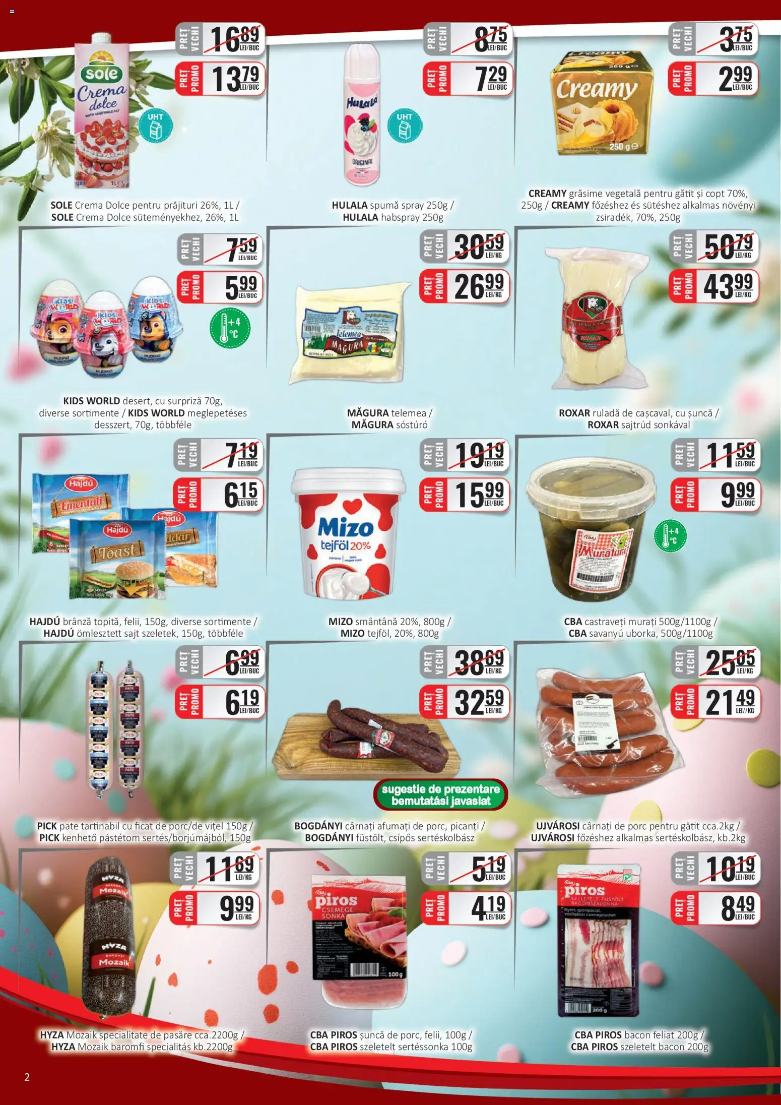 Catalog CBA 1 - 14 Aprilie 2026 | Pagina 2 | Produse: Pate, Bacon, Brânză, Smântână