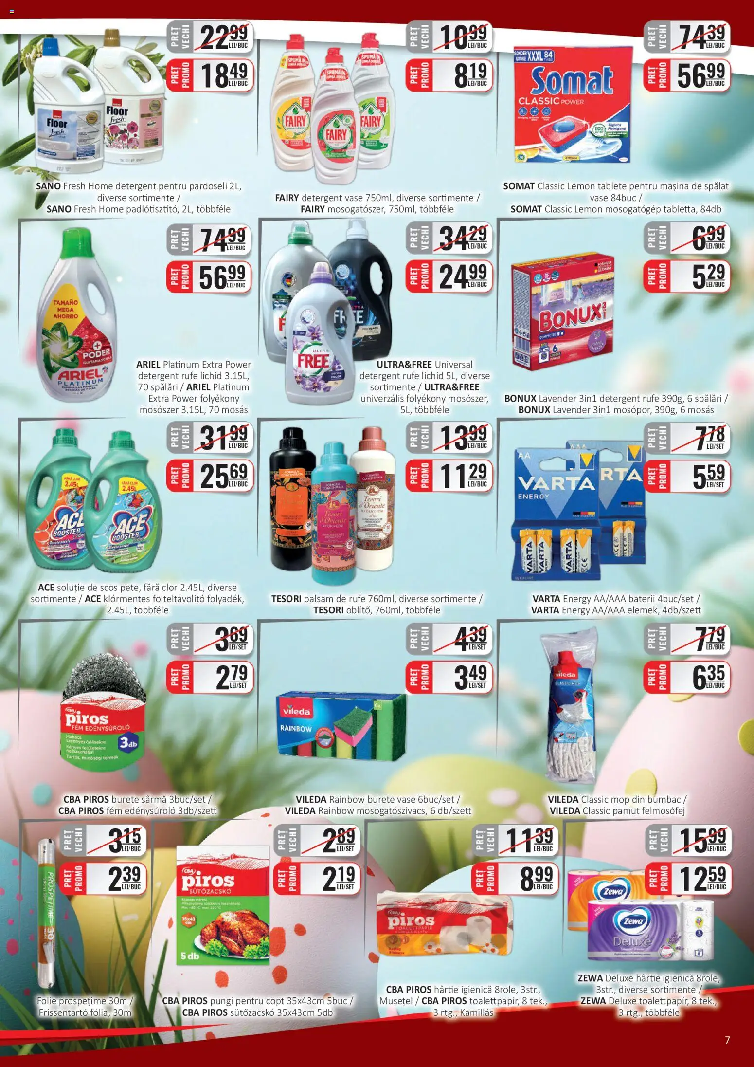 Catalog CBA 1 - 14 Aprilie 2026 | Pagina 7 | Produse: Baterii, Detergent, Balsam de rufe, Tablete pentru mașina de spălat