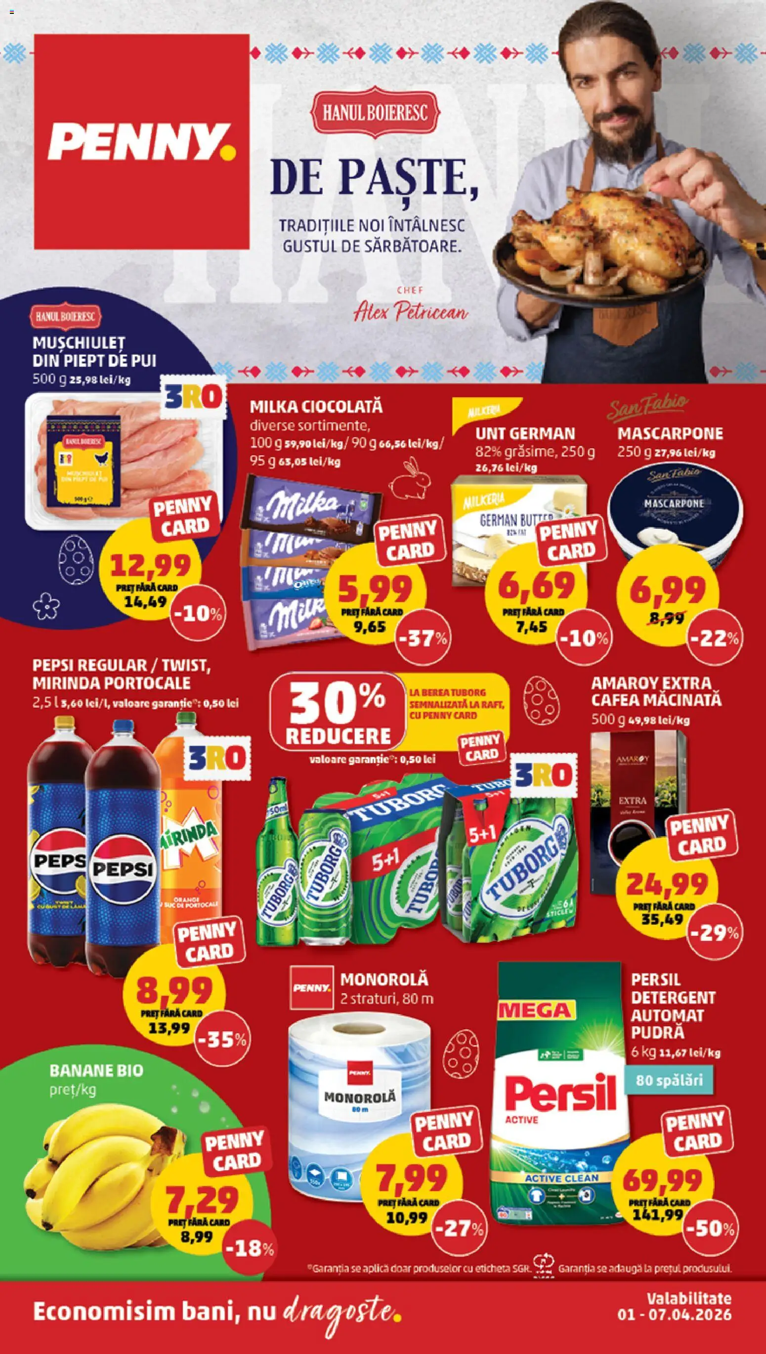 Catalog PENNY Market 1 - 6 Aprilie 2026 | Pagina 1 | Produse: Pudră, Ciocolată, Portocale, Banane