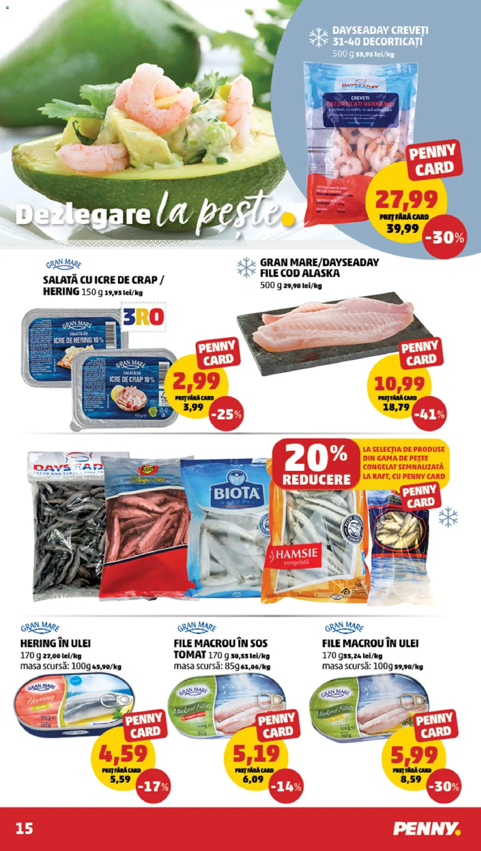 Catalog PENNY Market 1 - 6 Aprilie 2026 | Pagina 15 | Produse: Pește, Salată cu icre, Salată, Sos