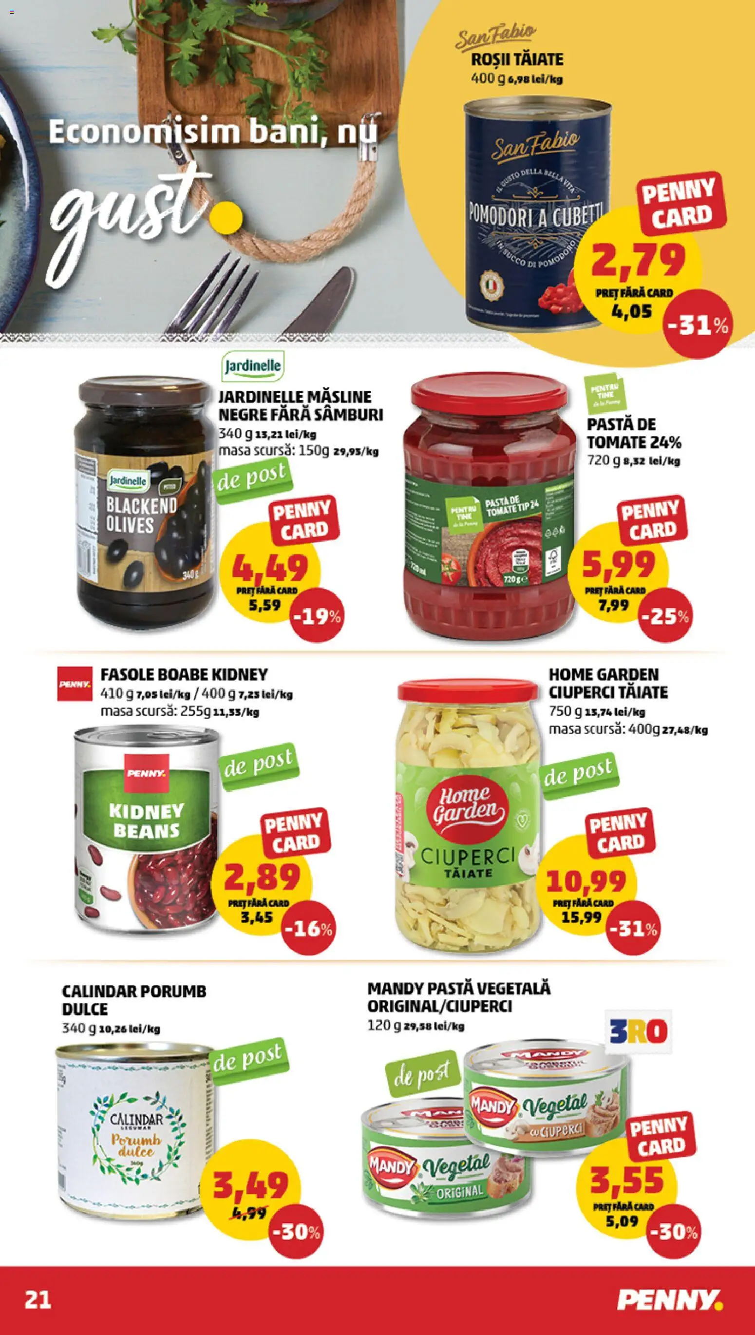 Catalog PENNY Market 1 - 6 Aprilie 2026 | Pagina 21 | Produse: Pate, Pastă de tomate, Roșii, Porumb