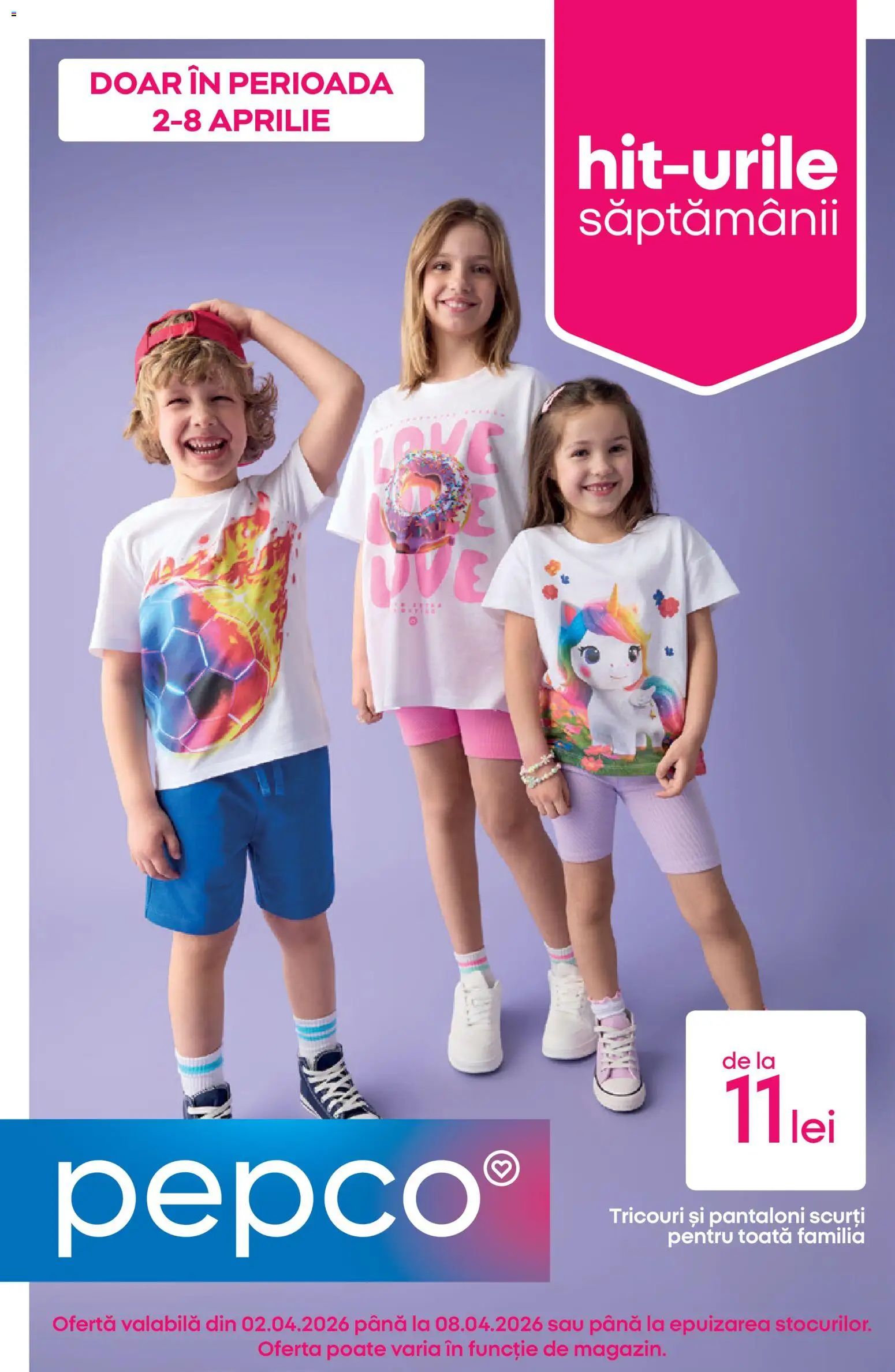 Catalog Pepco 2 - 7 Aprilie 2026 | Pagina 1 | Produse: Pantaloni, Pantaloni scurți