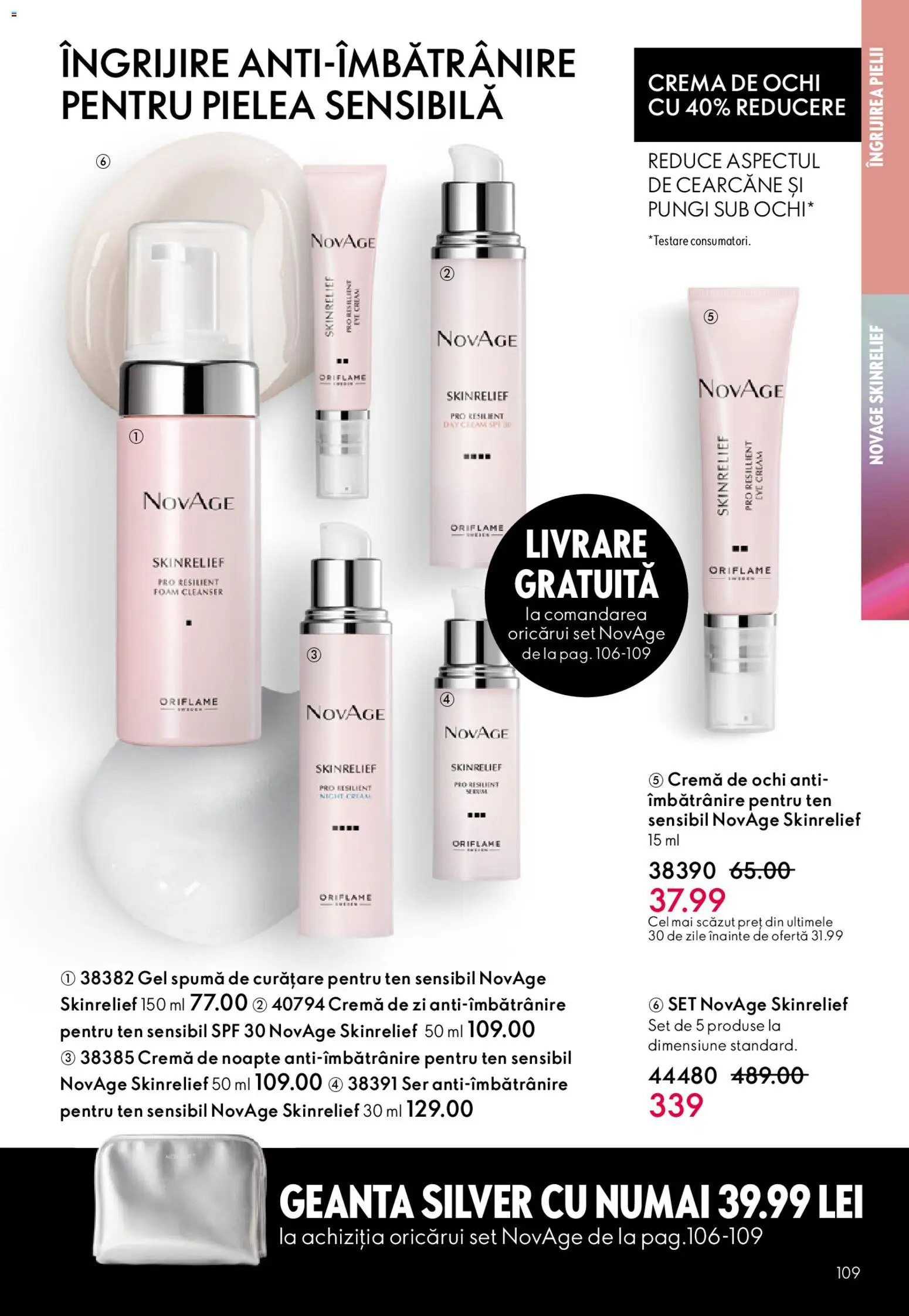 Catalog Oriflame 6 - 25 Mai 2026 | Pagina 109 | Produse: Cremă de zi, Cremă de noapte, Geantă, Cremă