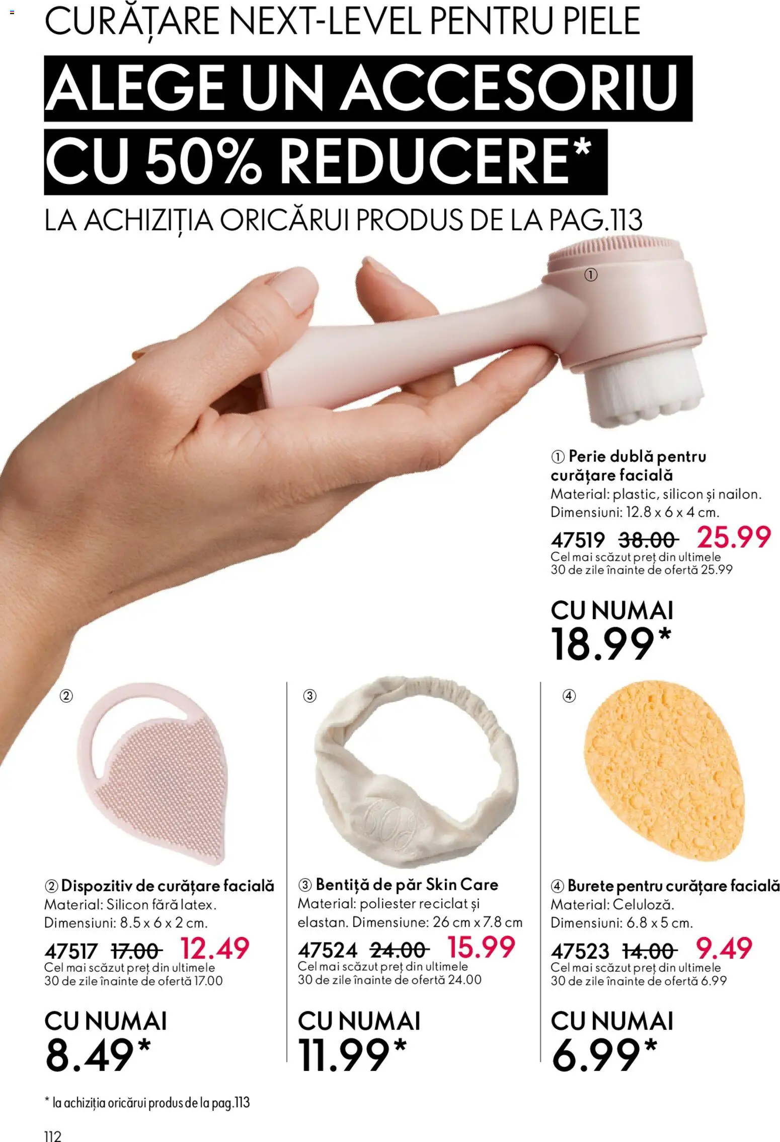 Catalog Oriflame 6 - 25 Mai 2026 | Pagina 112 | Produse: Bentiță de păr, Perie, Burete