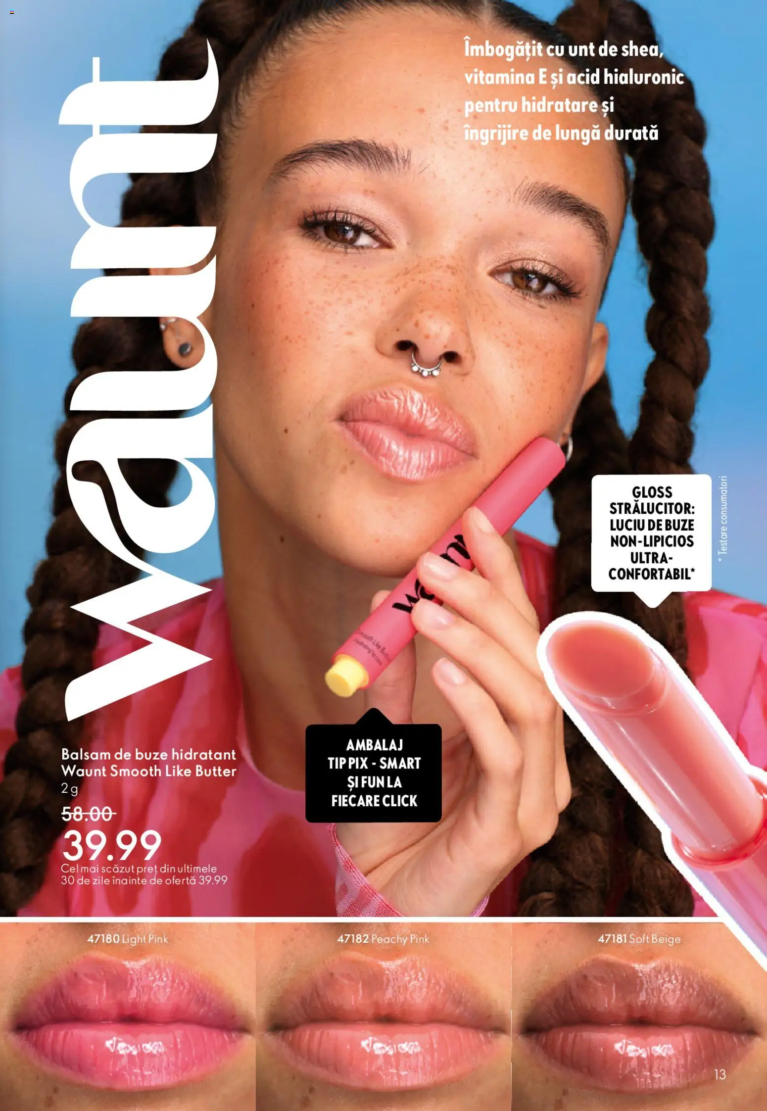 Catalog Oriflame 6 - 25 Mai 2026 | Pagina 13 | Produse: Luciu de buze, Balsam, Unt