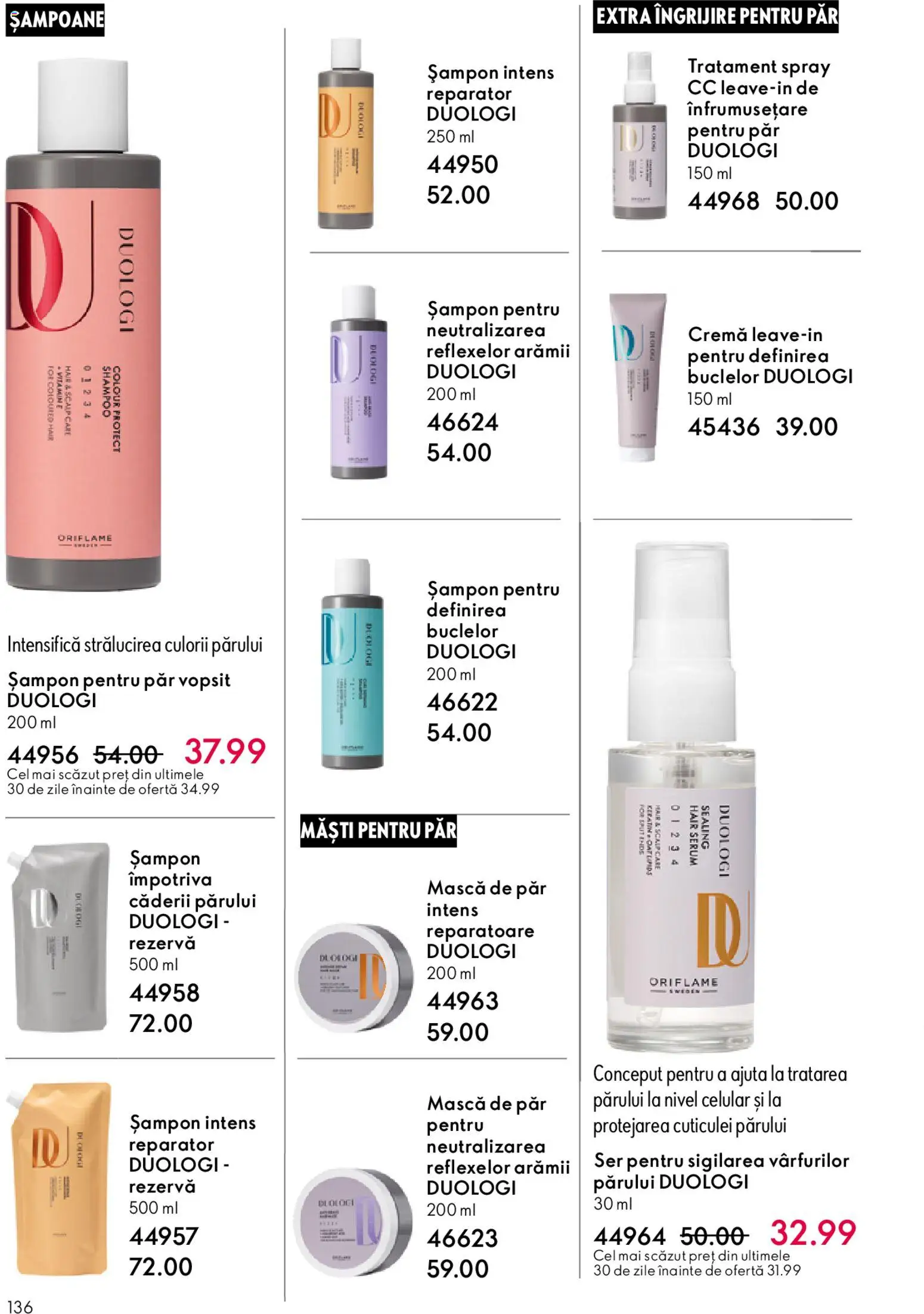 Catalog Oriflame 6 - 25 Mai 2026 | Pagina 136 | Produse: Serum, Șampon, Mască de păr, Cremă