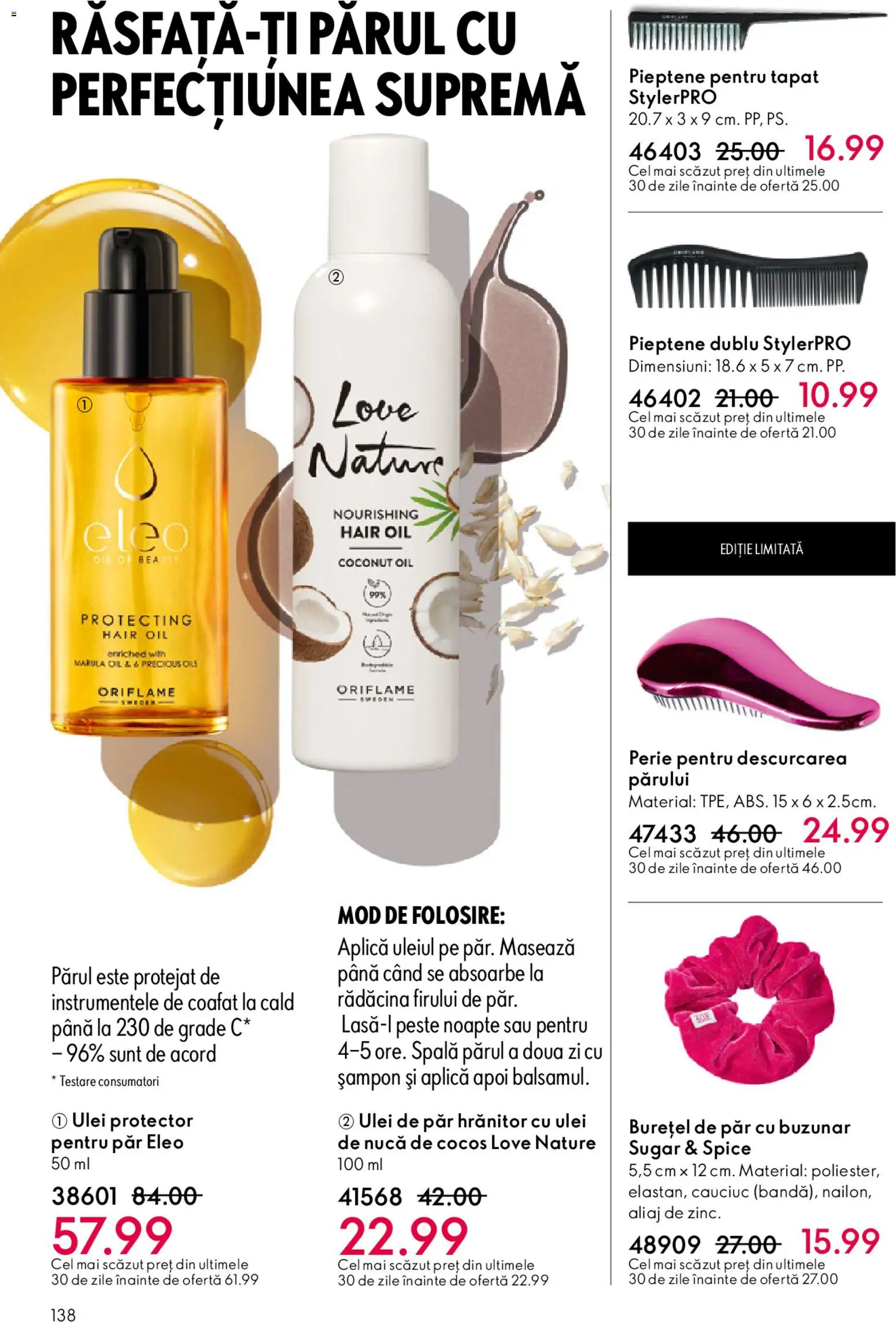 Catalog Oriflame 6 - 25 Mai 2026 | Pagina 138 | Produse: Perie, Șampon, Ulei, Pește