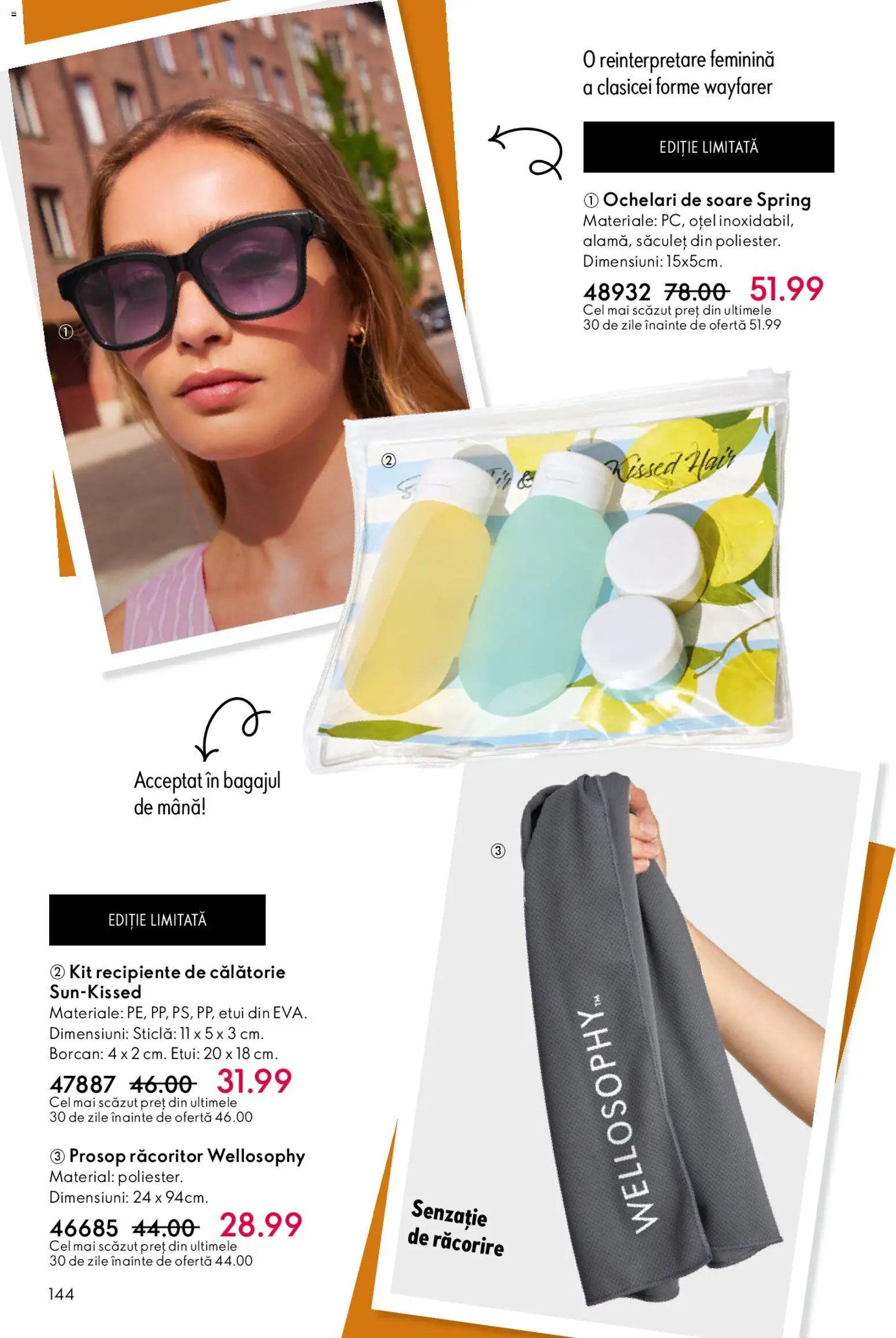 Catalog Oriflame 6 - 25 Mai 2026 | Pagina 144 | Produse: Ochelari, Ochelari de soare, Recipiente, Borcan