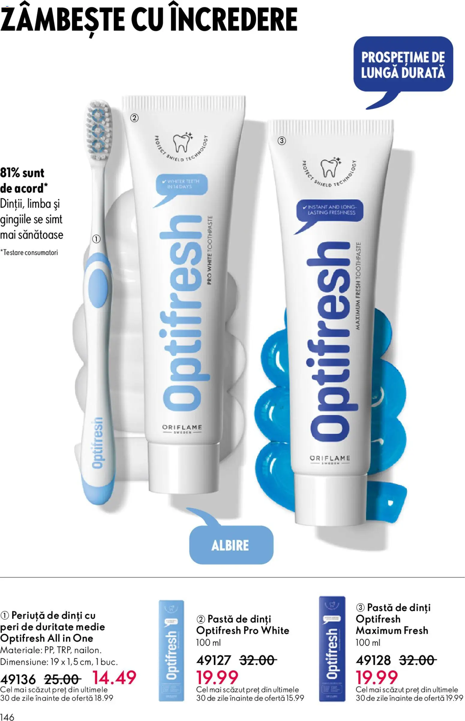 Catalog Oriflame 6 - 25 Mai 2026 | Pagina 146 | Produse: Pastă de dinți, Periuță de dinți