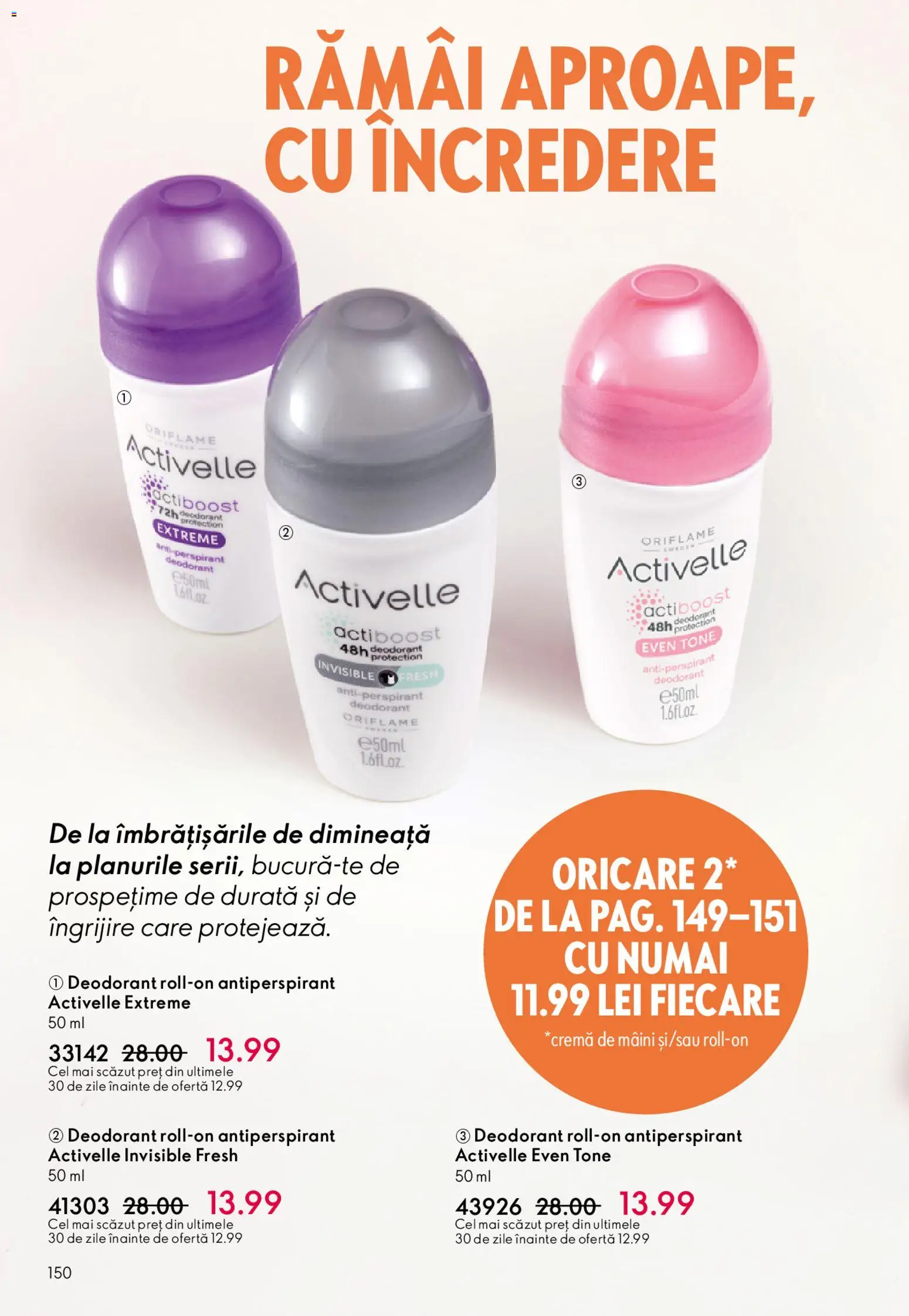 Catalog Oriflame 6 - 25 Mai 2026 | Pagina 150 | Produse: Deodorant, Antiperspirant