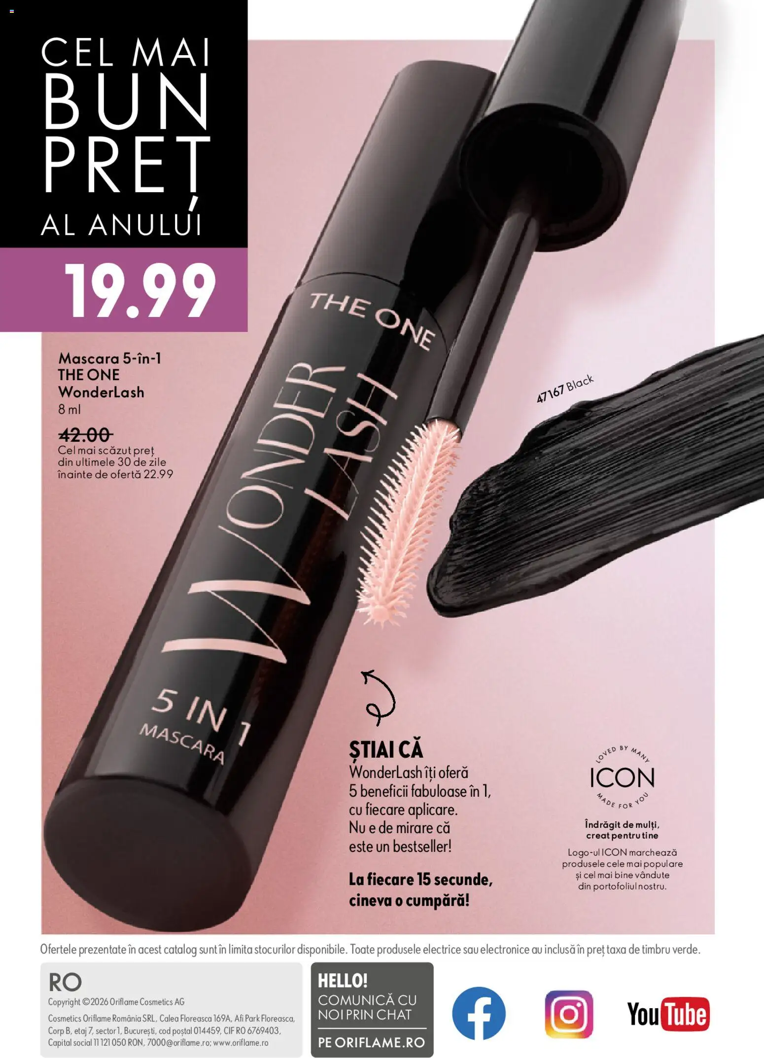 Catalog Oriflame 6 - 25 Mai 2026 | Pagina 164 | Produse: Mascara